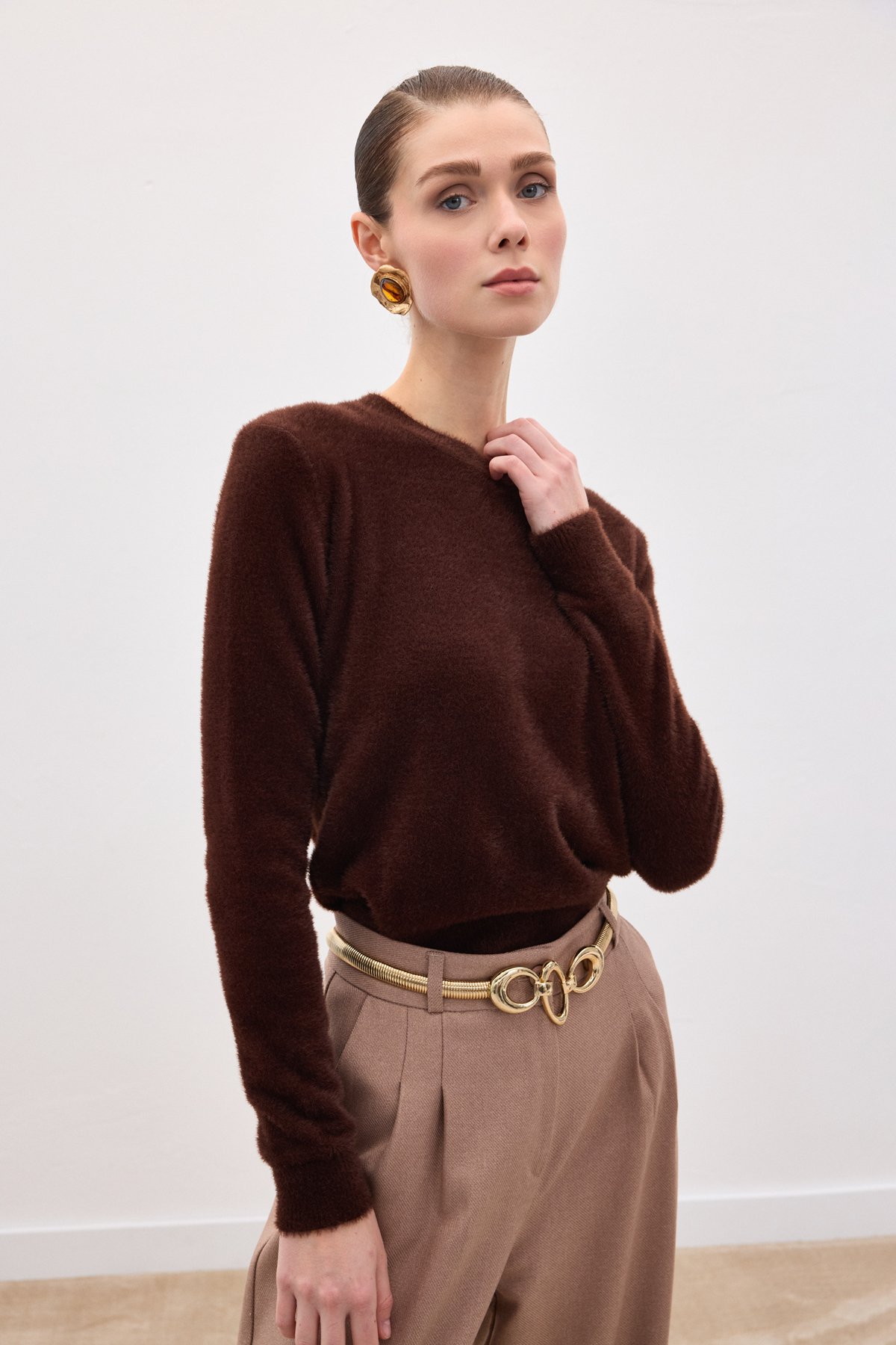 Sakallı Triko - Kahve