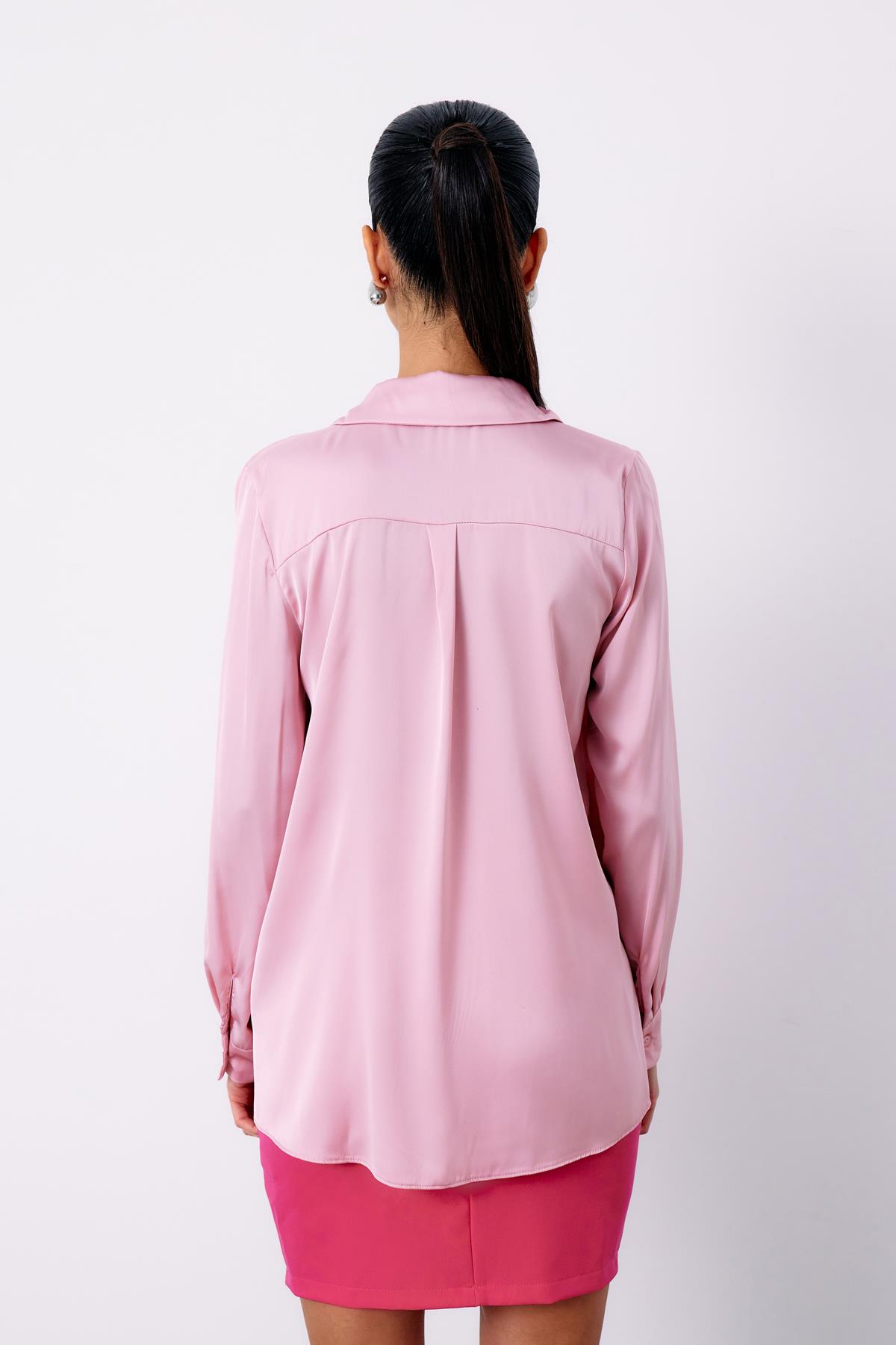 Saten Gömlek - PEMBE