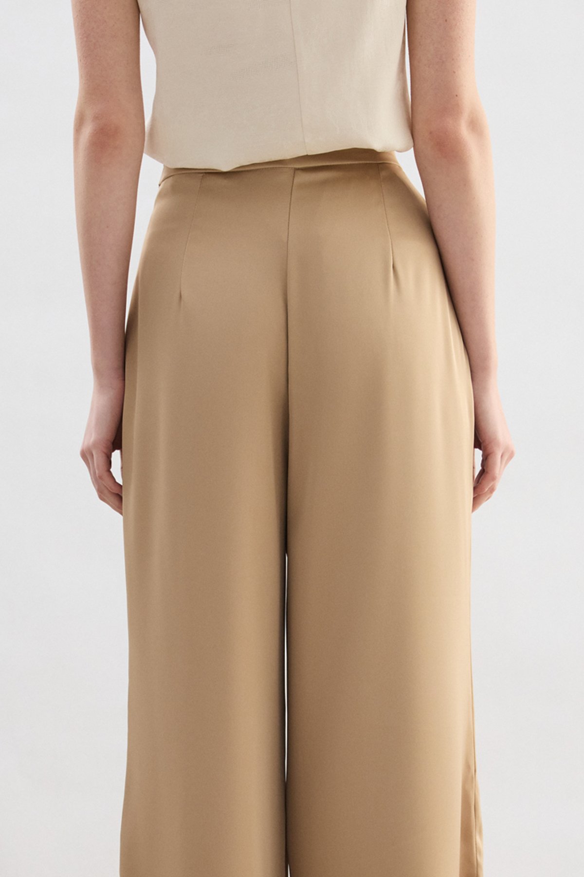 Saten Pantolon - Camel