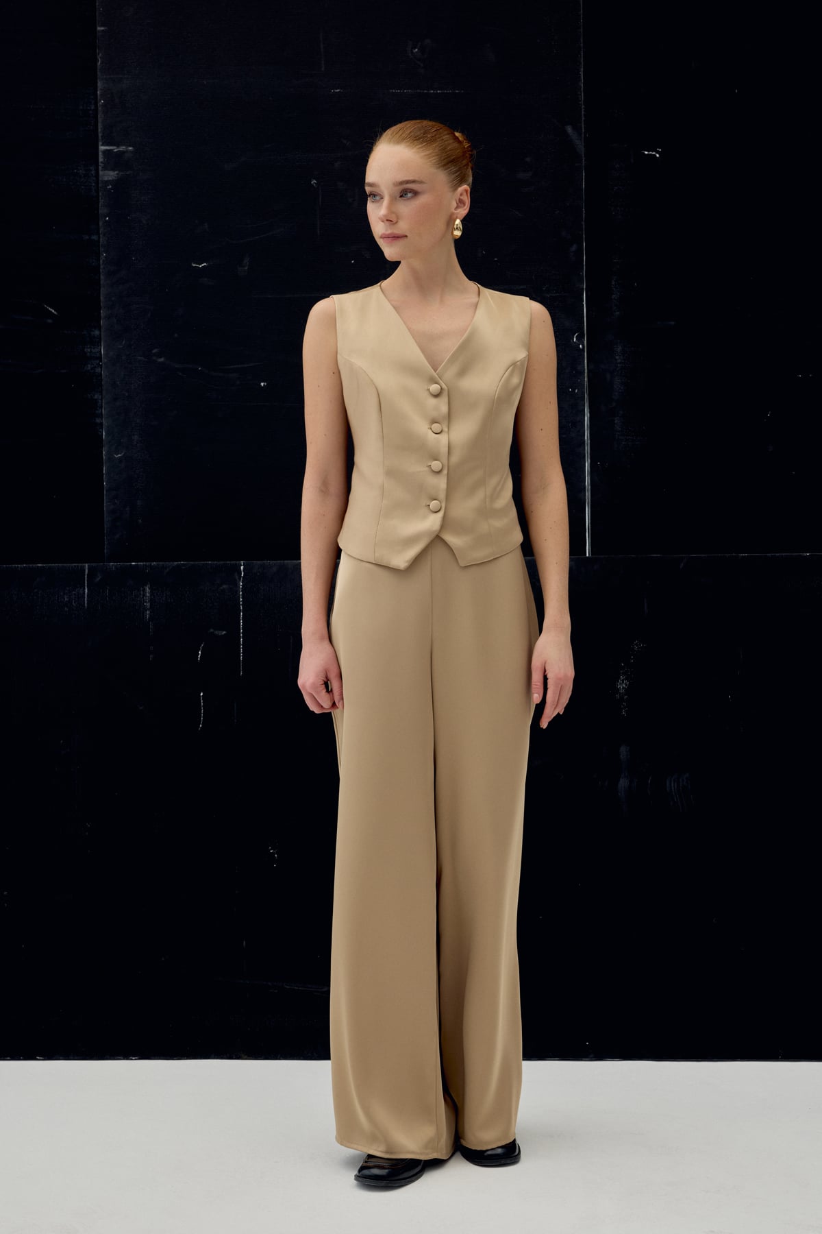 Saten Pantolon - Camel