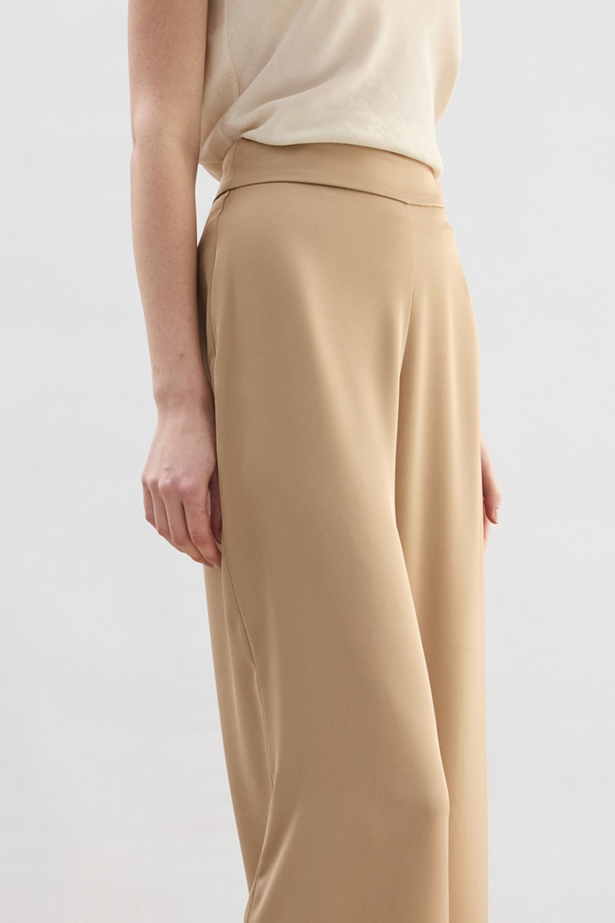 Saten Pantolon - Camel