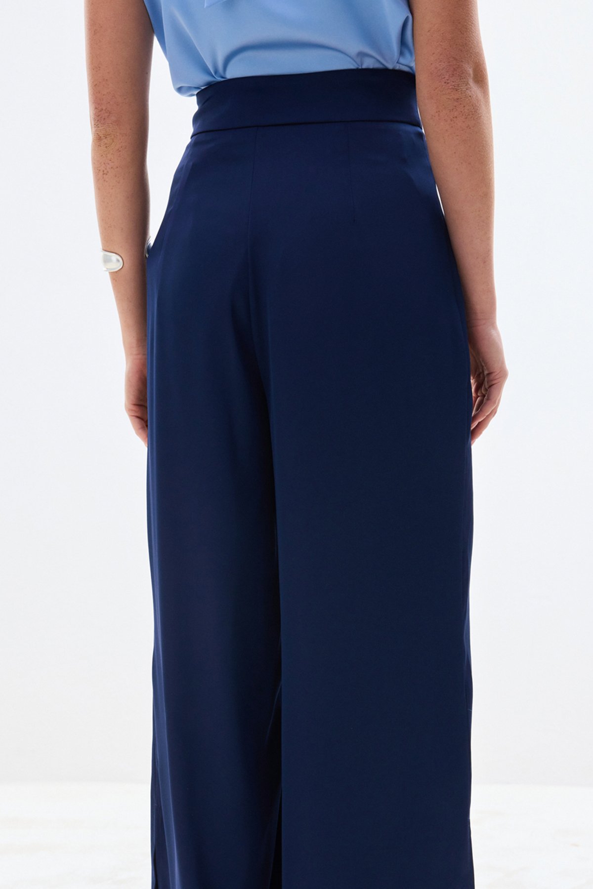 Saten Pantolon - Lacivert