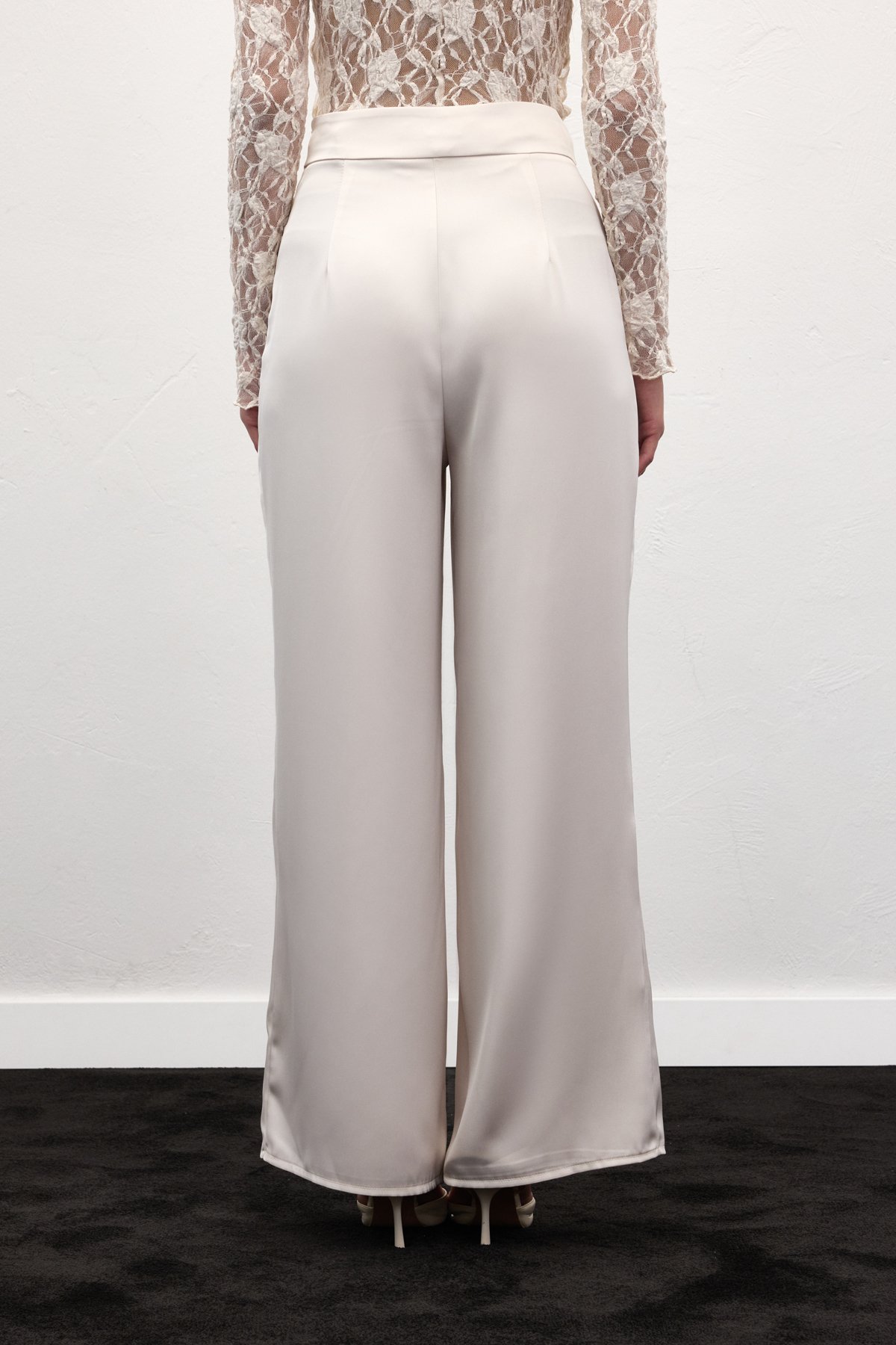 Saten Pantolon - Taş