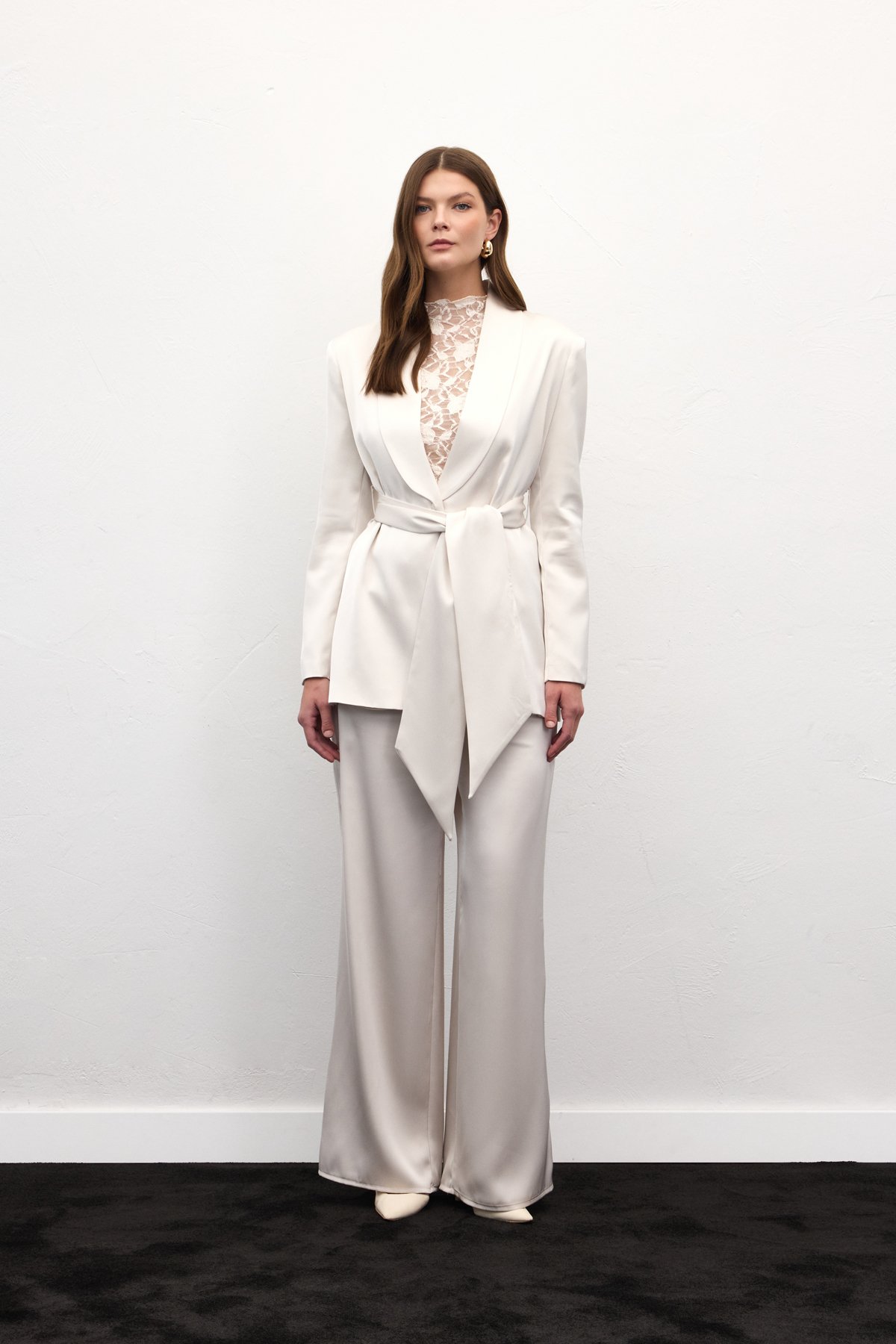 Saten Pantolon - Taş