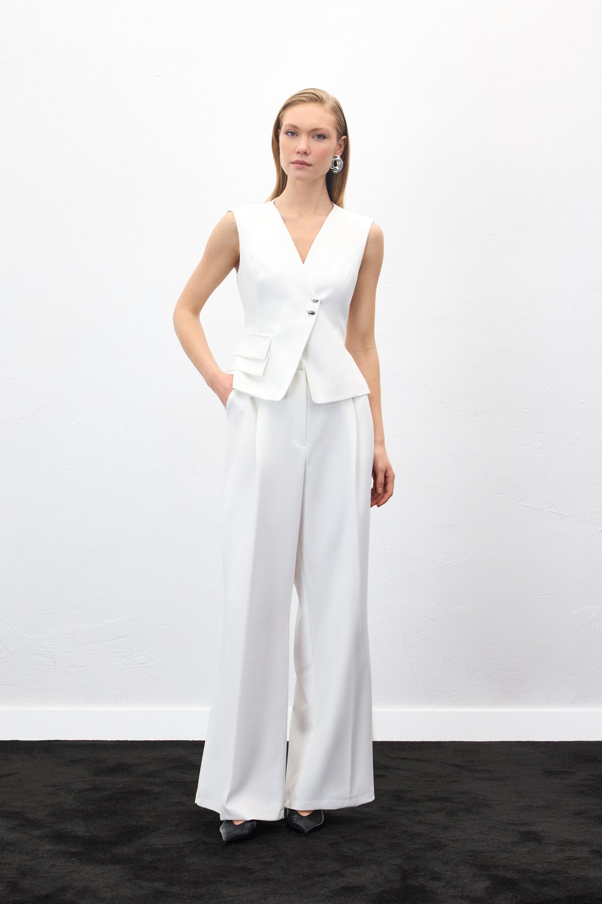 Sofia Palazzo Pantolon - Ekru