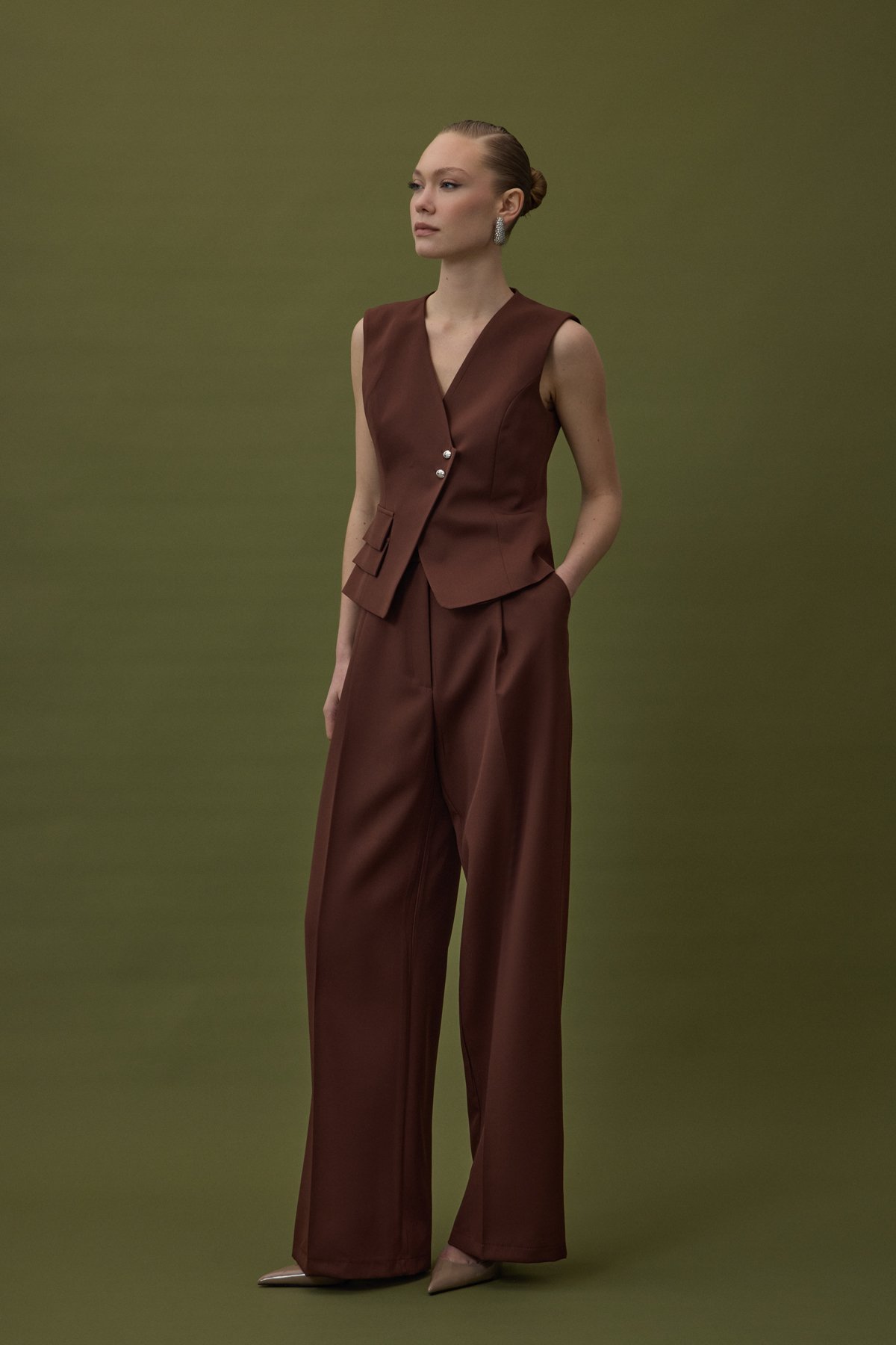 Sofia Palazzo Pantolon - Kahve