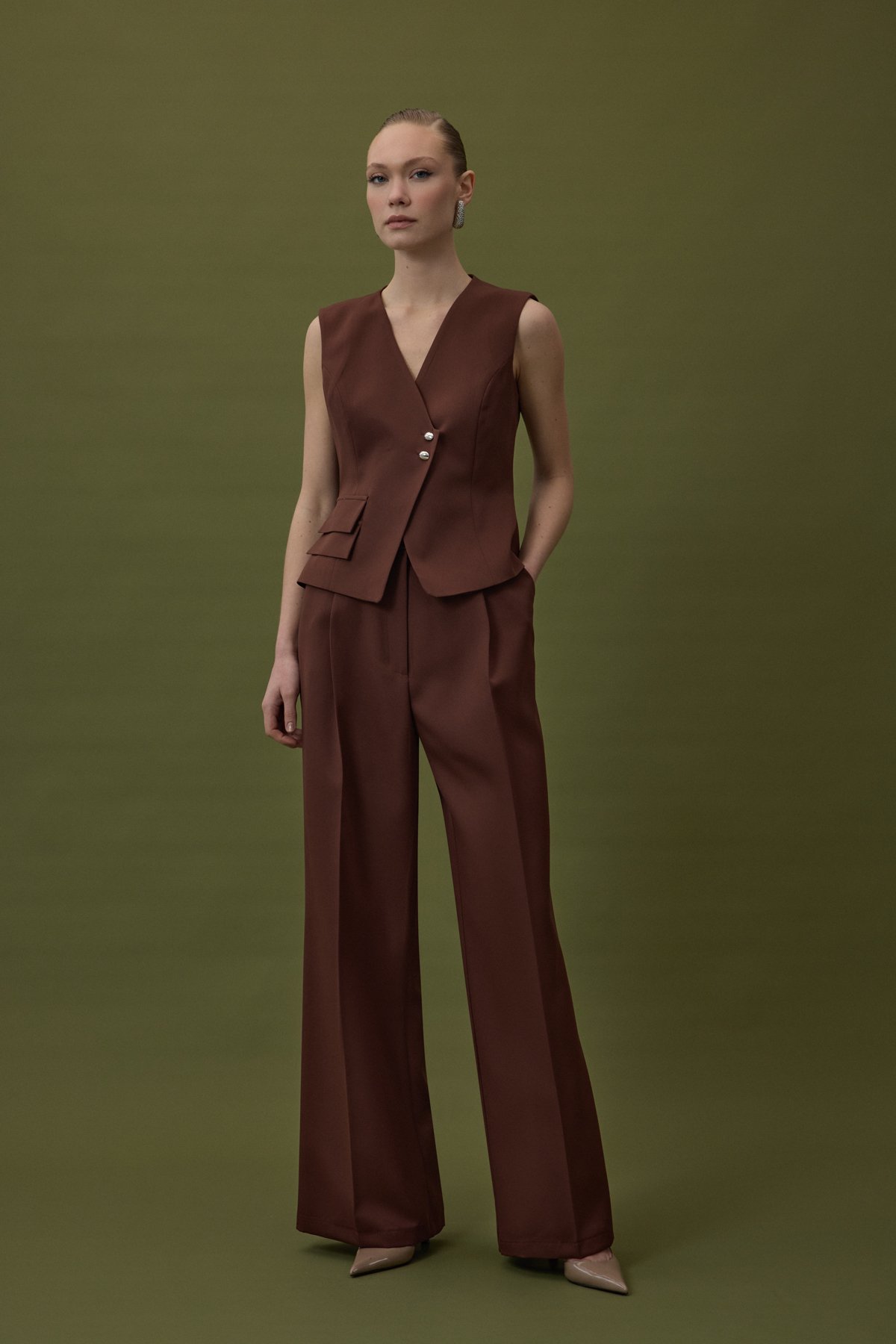 Sofia Palazzo Pantolon - Kahve