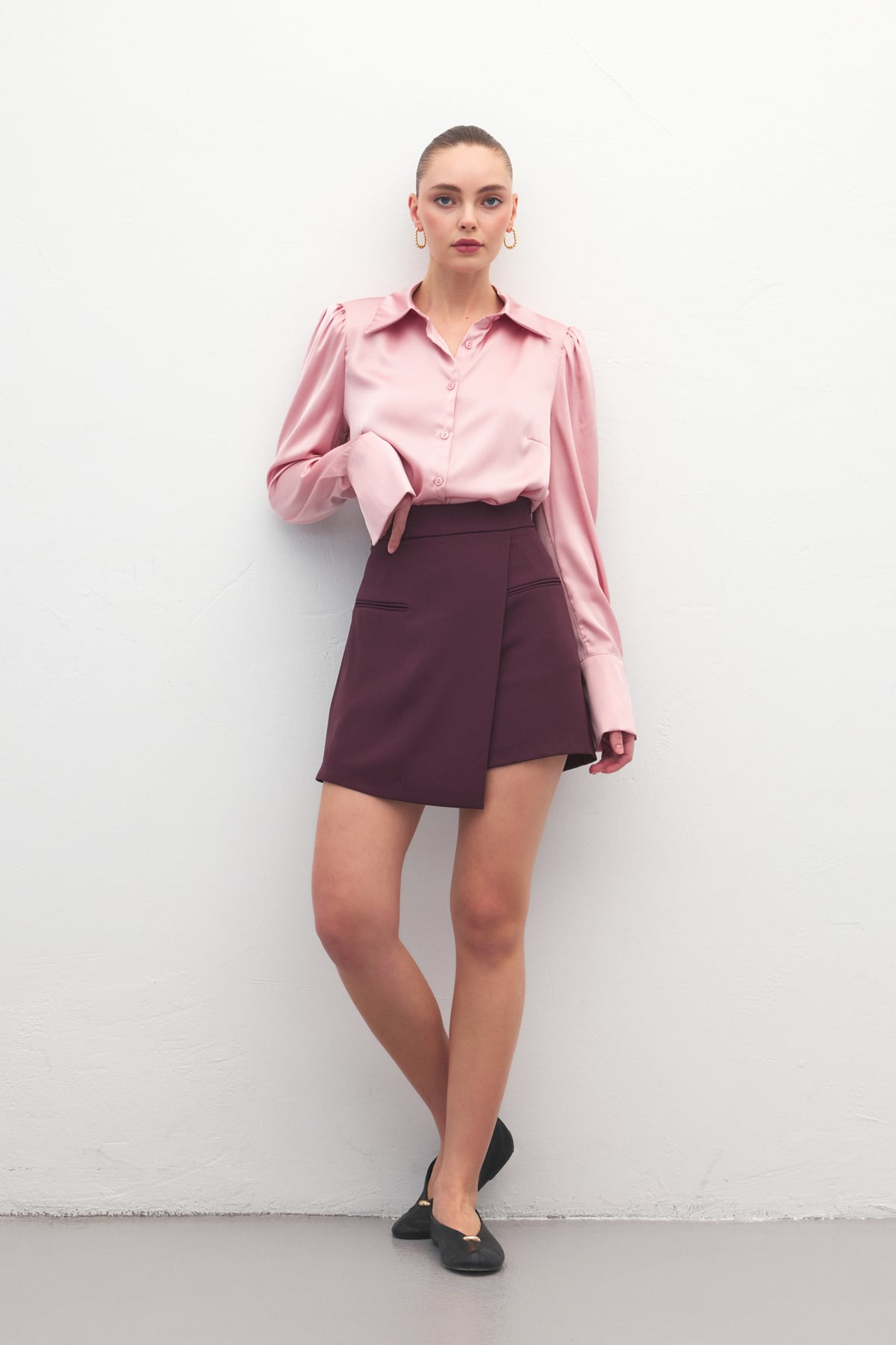 Talia Şort Etek - Mürdüm