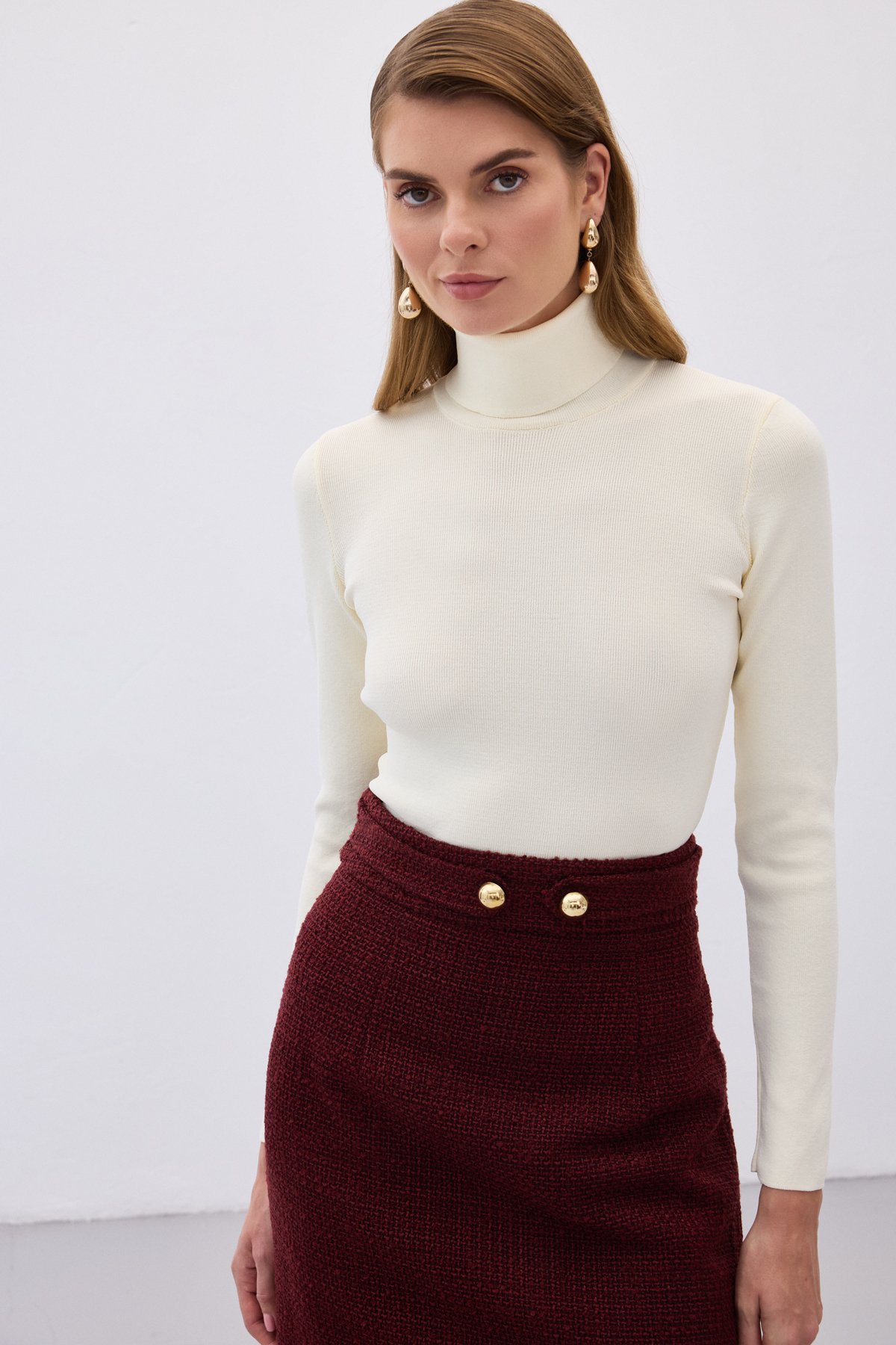 Tam Balıkçı Triko - Ekru