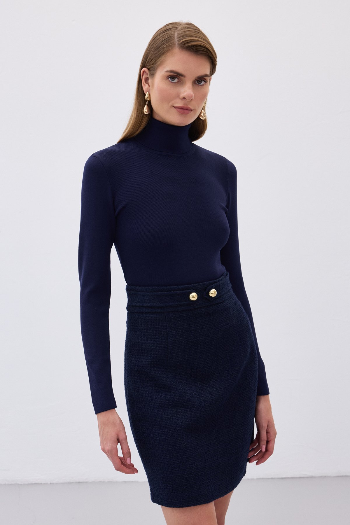 Tam Balıkçı Triko - Lacivert