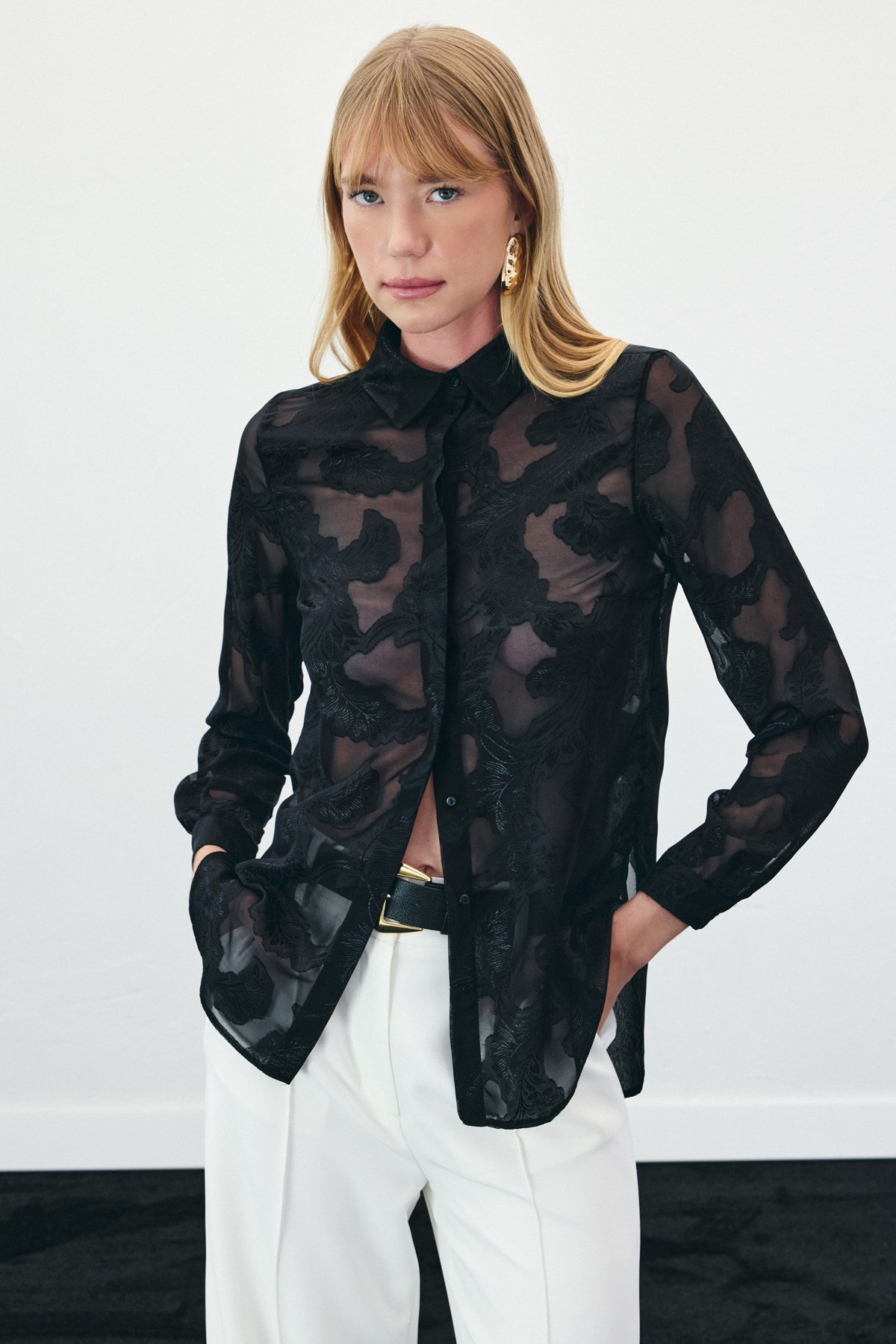 Transparan Gömlek - Siyah