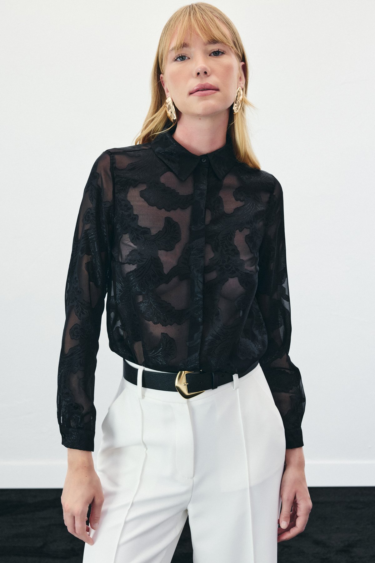 Transparan Gömlek - Siyah