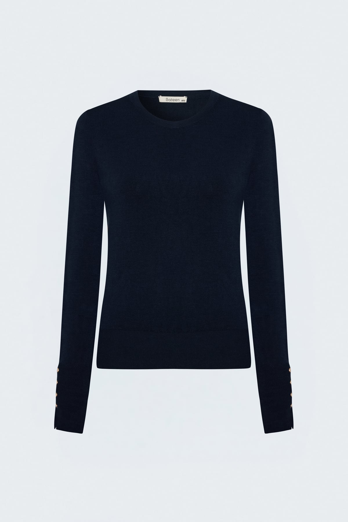 Uzun Kol Çıt Çıt Detaylı Triko - Lacivert