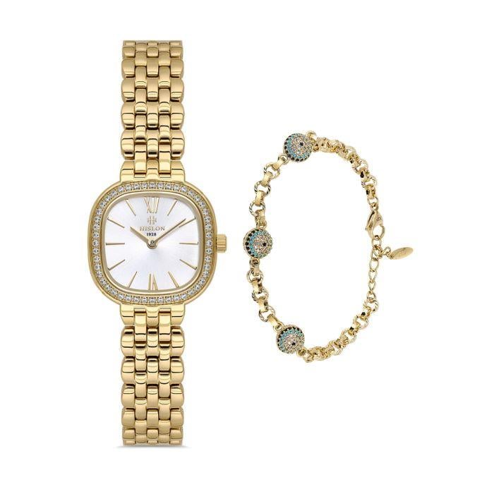 Hislon Classic Queen QL220G-02STS Kadın Kol Saati ve Bileklik