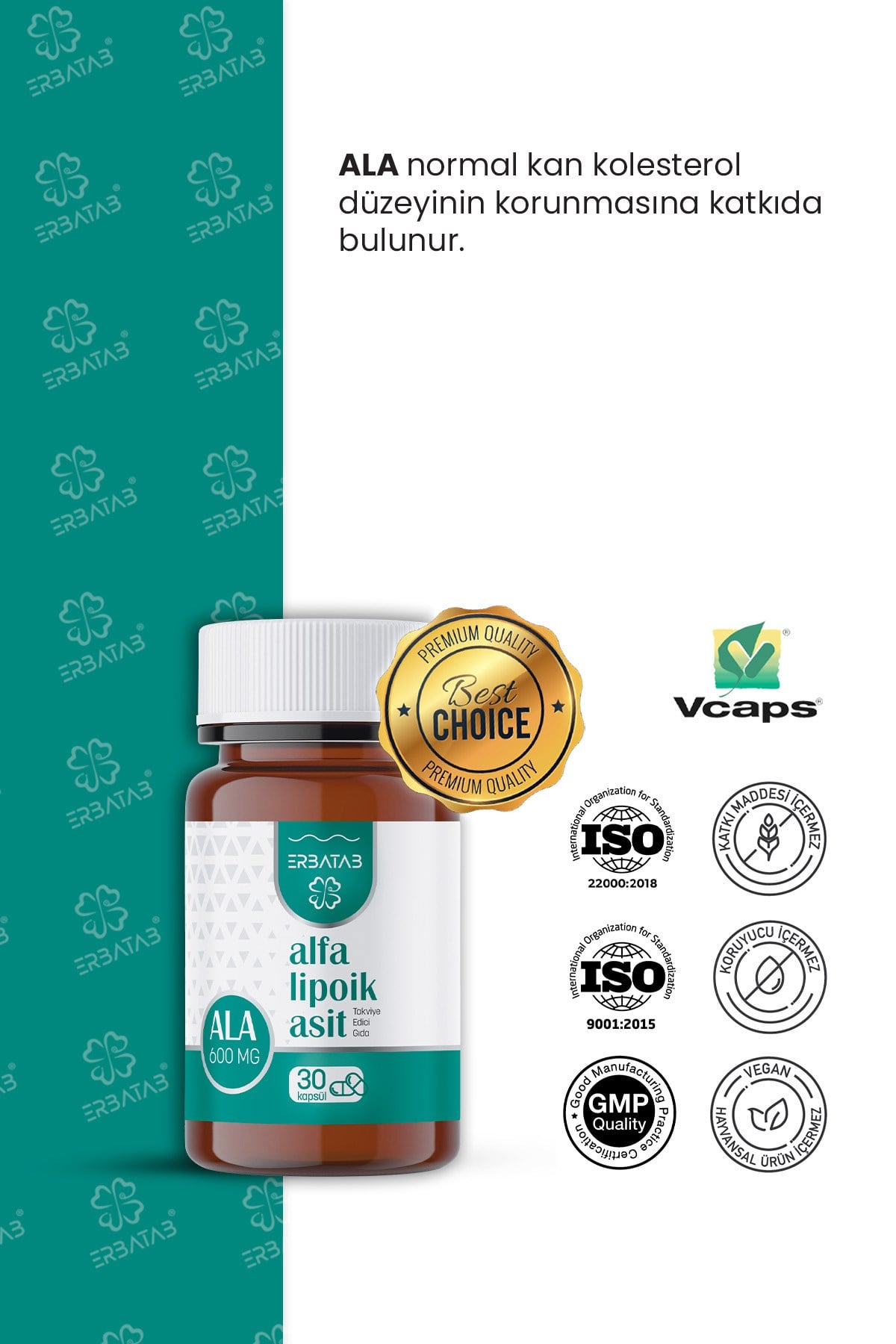 Erbatab Alfa Lipoik Asit 600 mg 30 Kapsül 