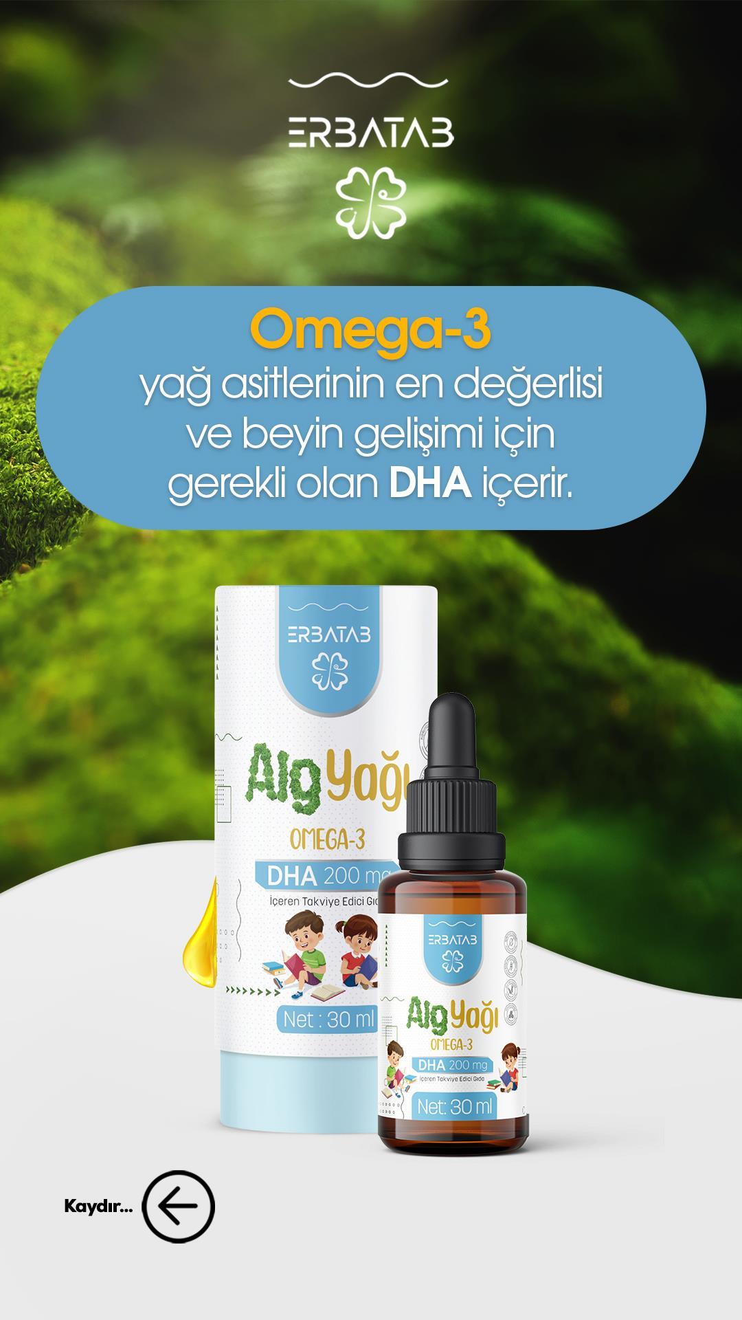 Erbatab Alg Yağı Omega 3 30 ml