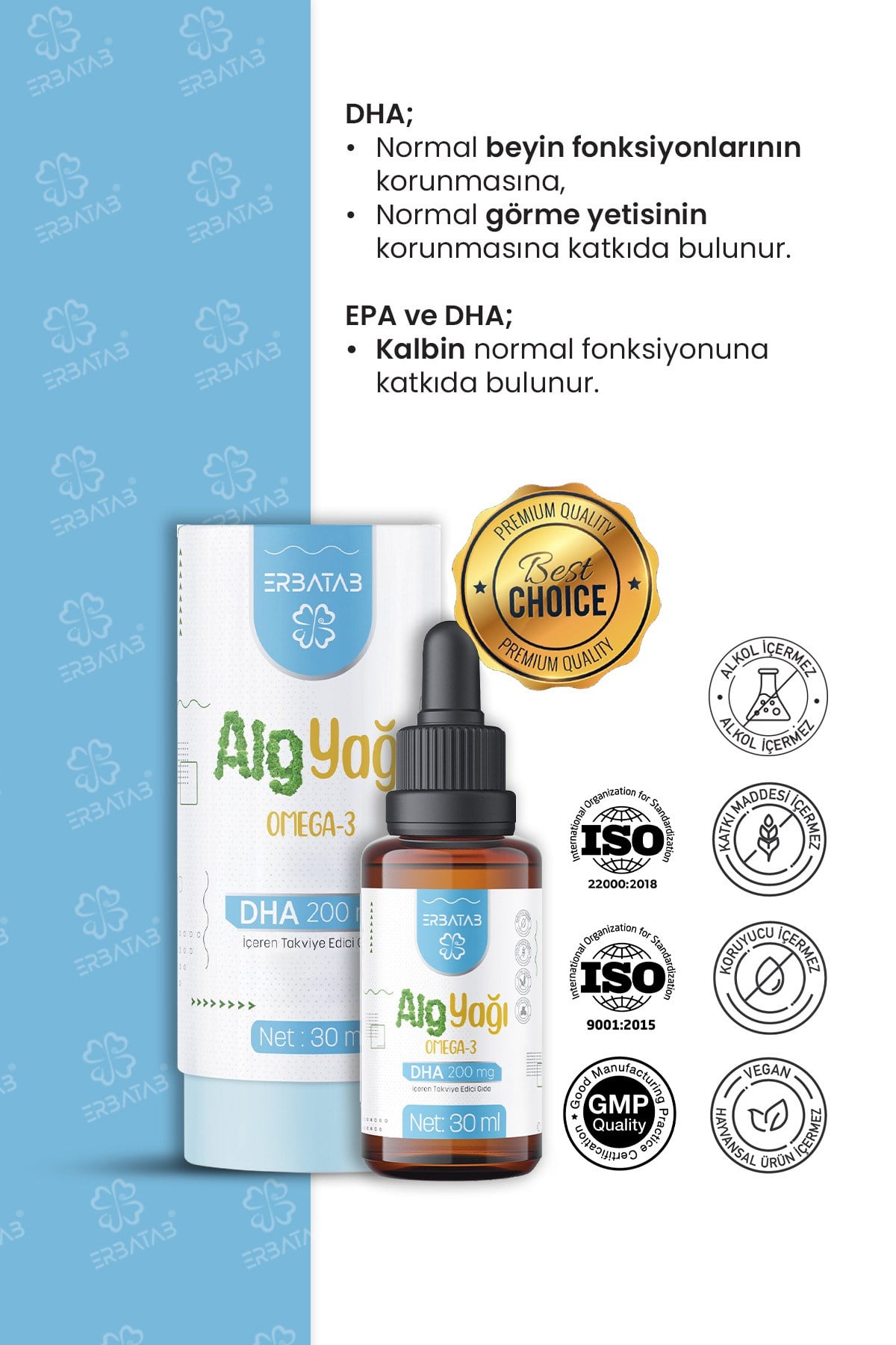 Erbatab Alg Yağı Omega 3 30 ml 