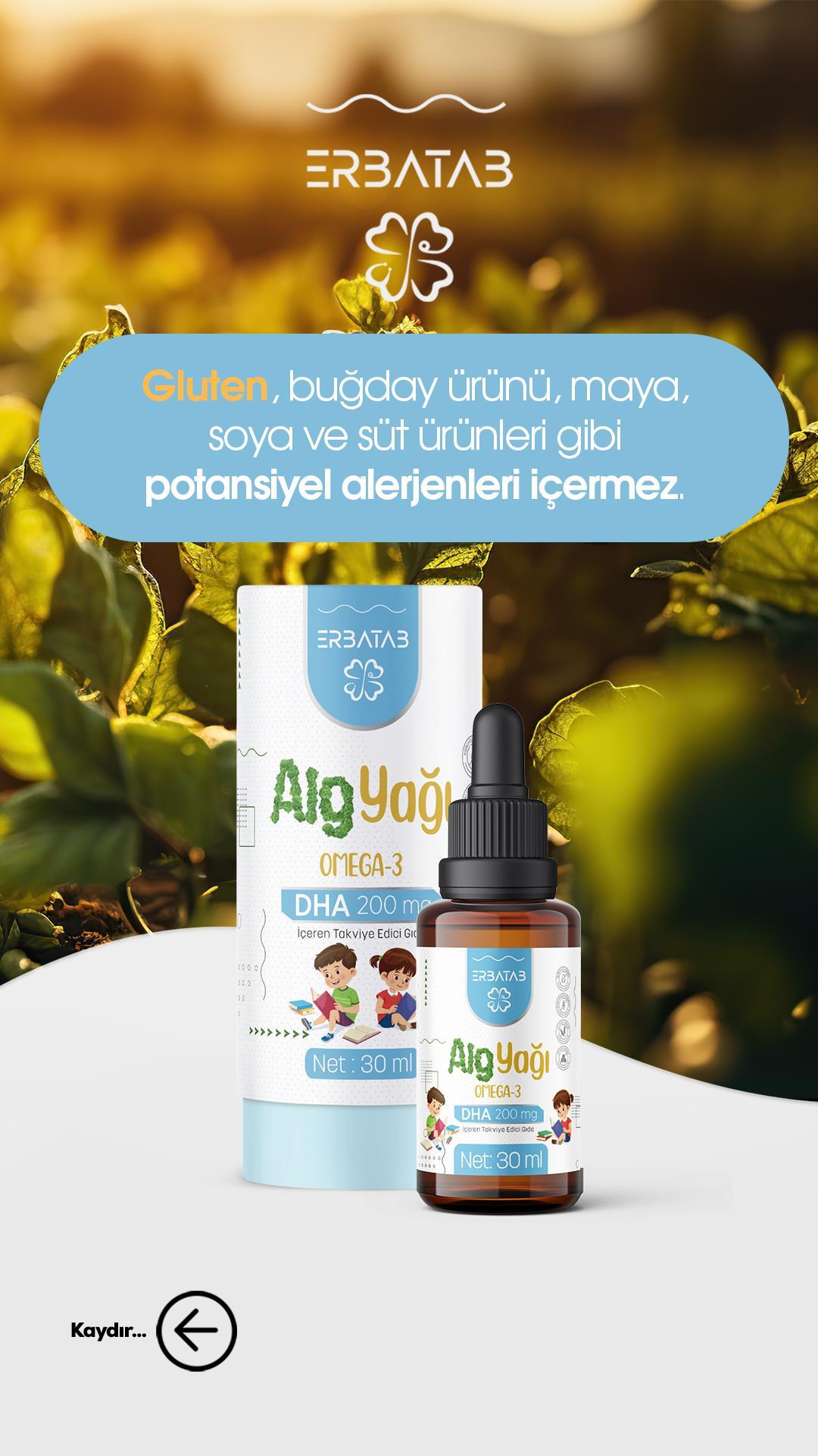 Erbatab Alg Yağı Omega 3 30 ml