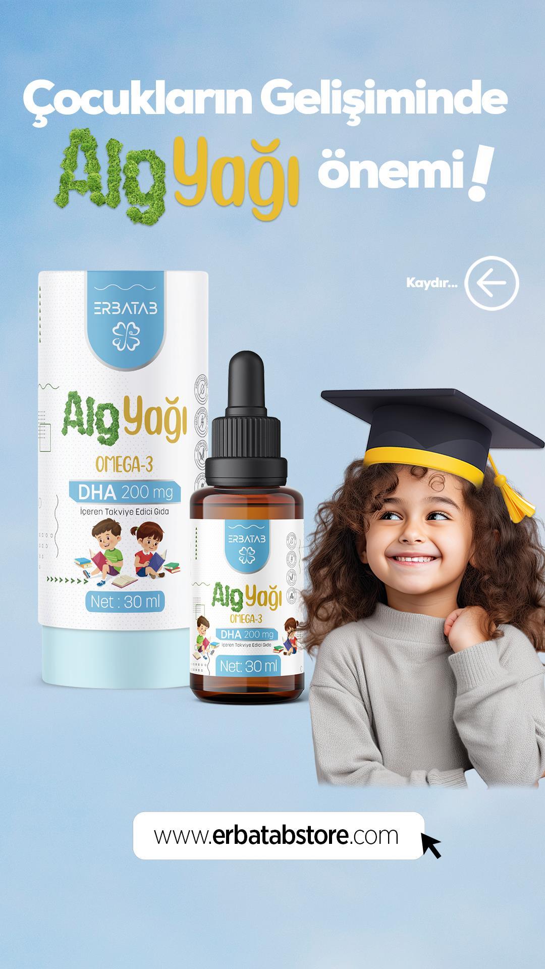 Erbatab Alg Yağı Omega 3 30 ml