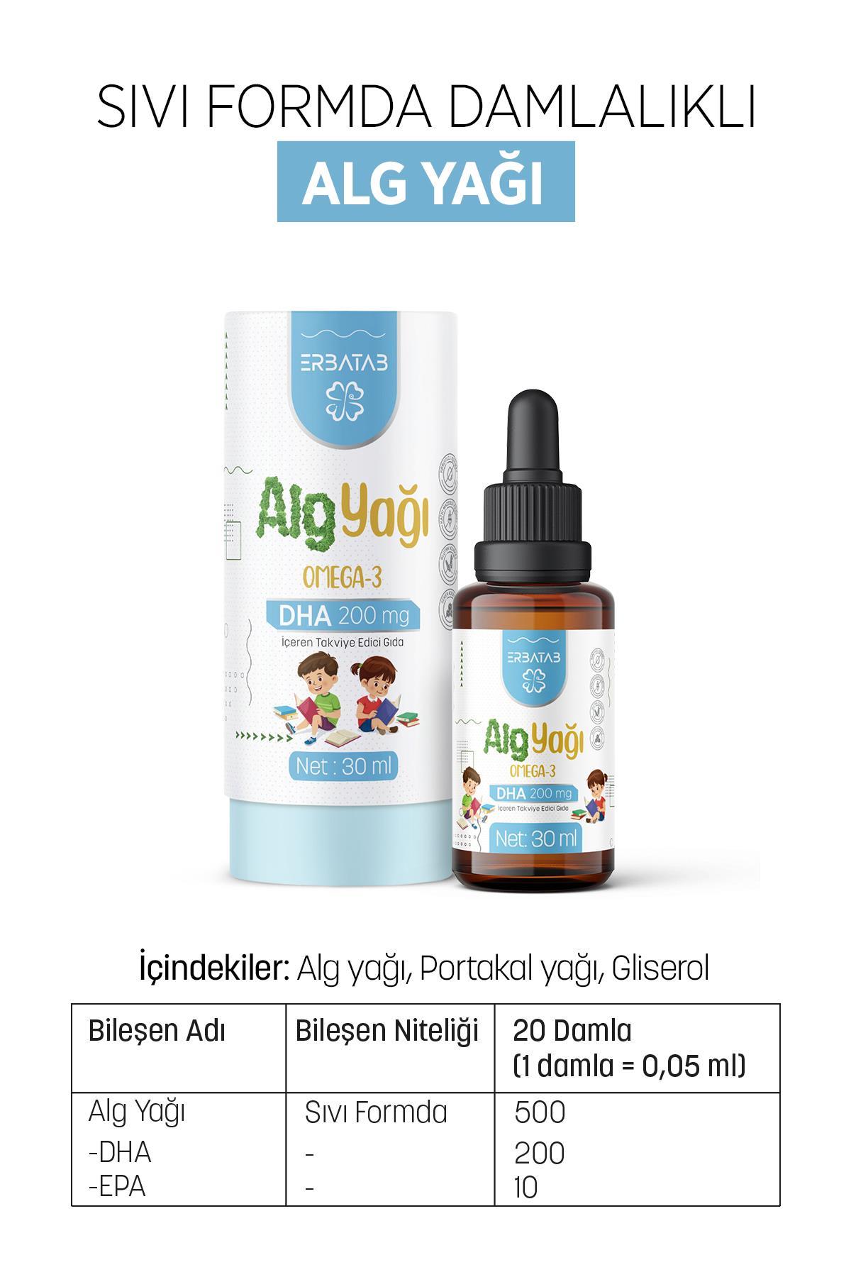 Erbatab Alg Yağı Omega 3 30 ml