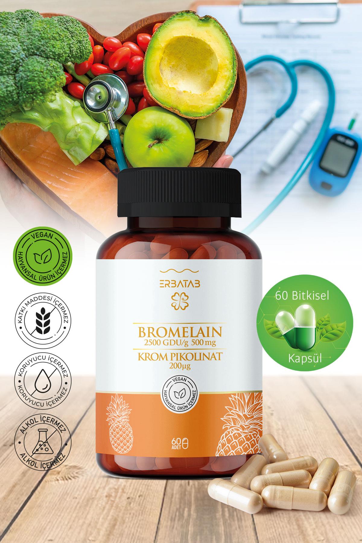 Erbatab Bromelain Krompikolinat 60 Kapsül