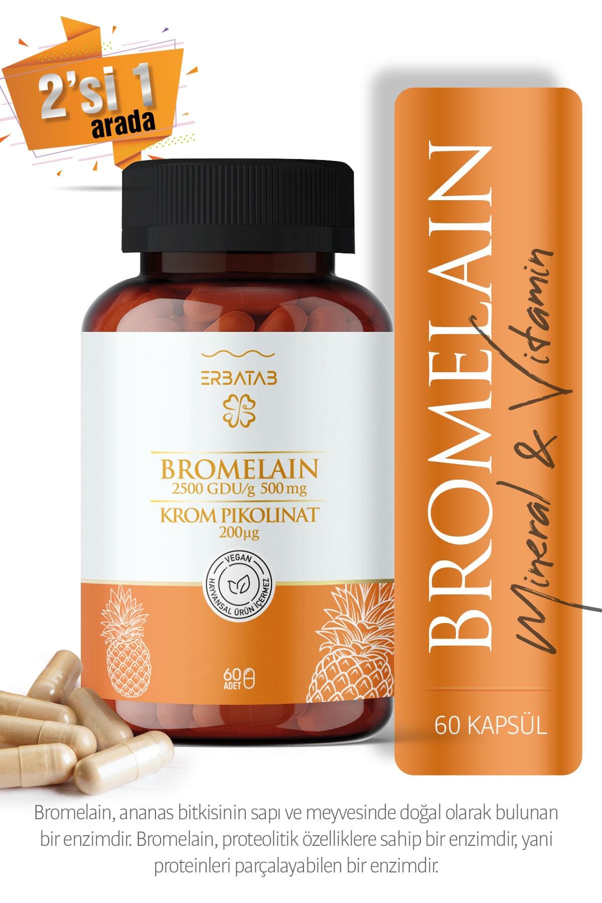 Erbatab Bromelain Krompikolinat 60 Kapsül