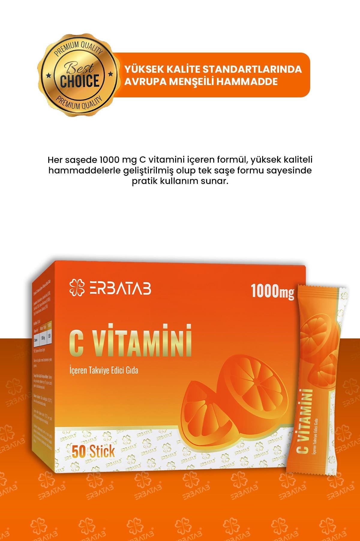 Erbatab C Vitamini İçeren Takviye Edici Gıda