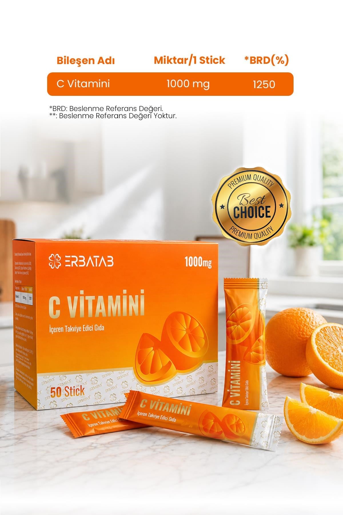 Erbatab C Vitamini İçeren Takviye Edici Gıda