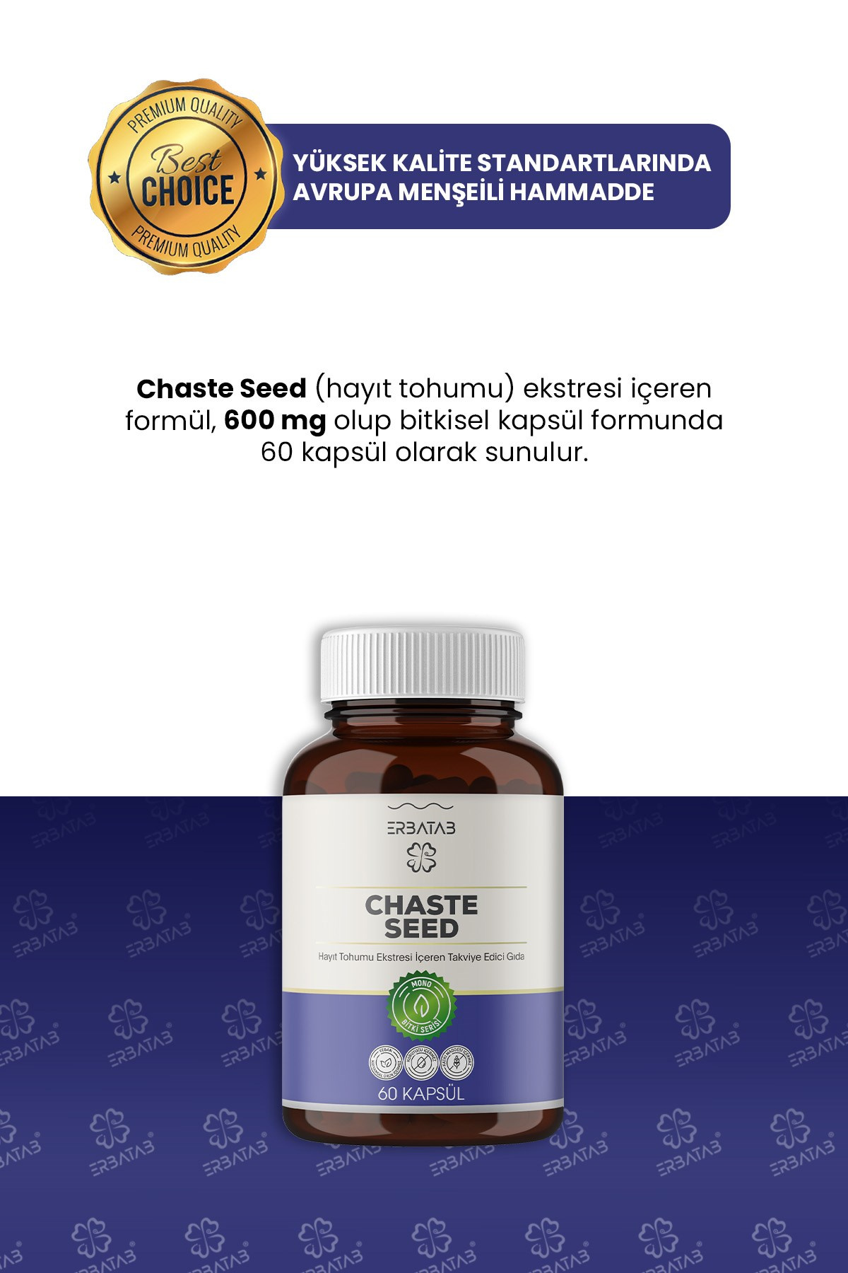 Erbatab Chaste Seed Hayıt Ekstresi 60 Kapsül 