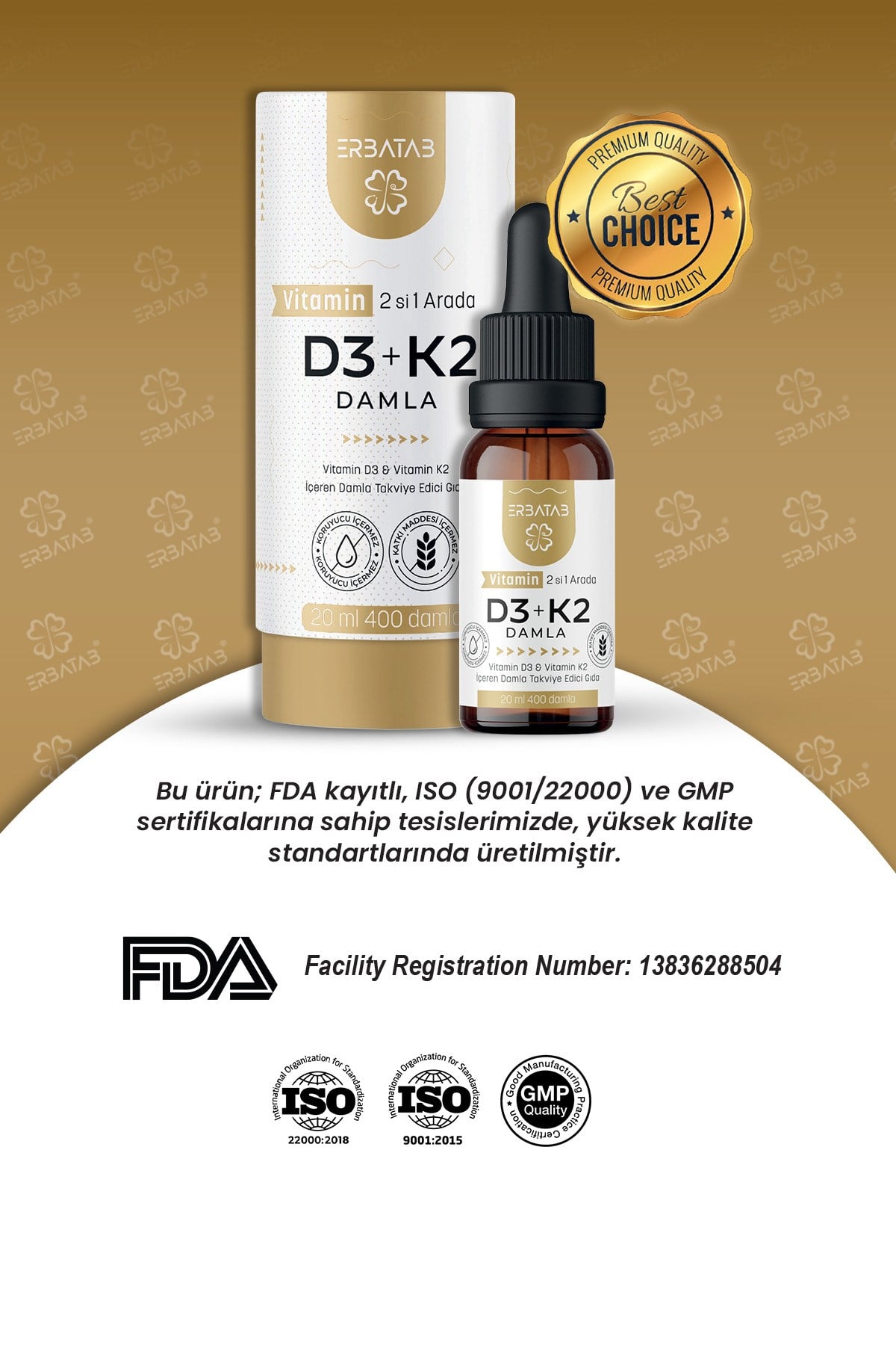 Erbatab D3 K2 20 ML 