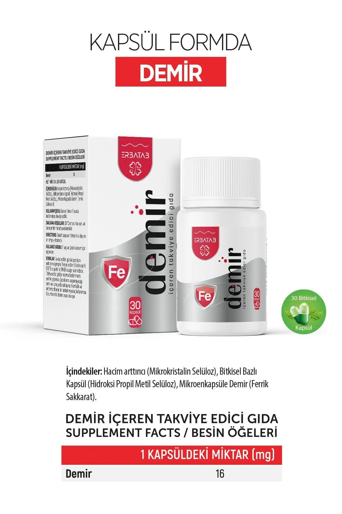 Erbatab Demir 30 Kapsül