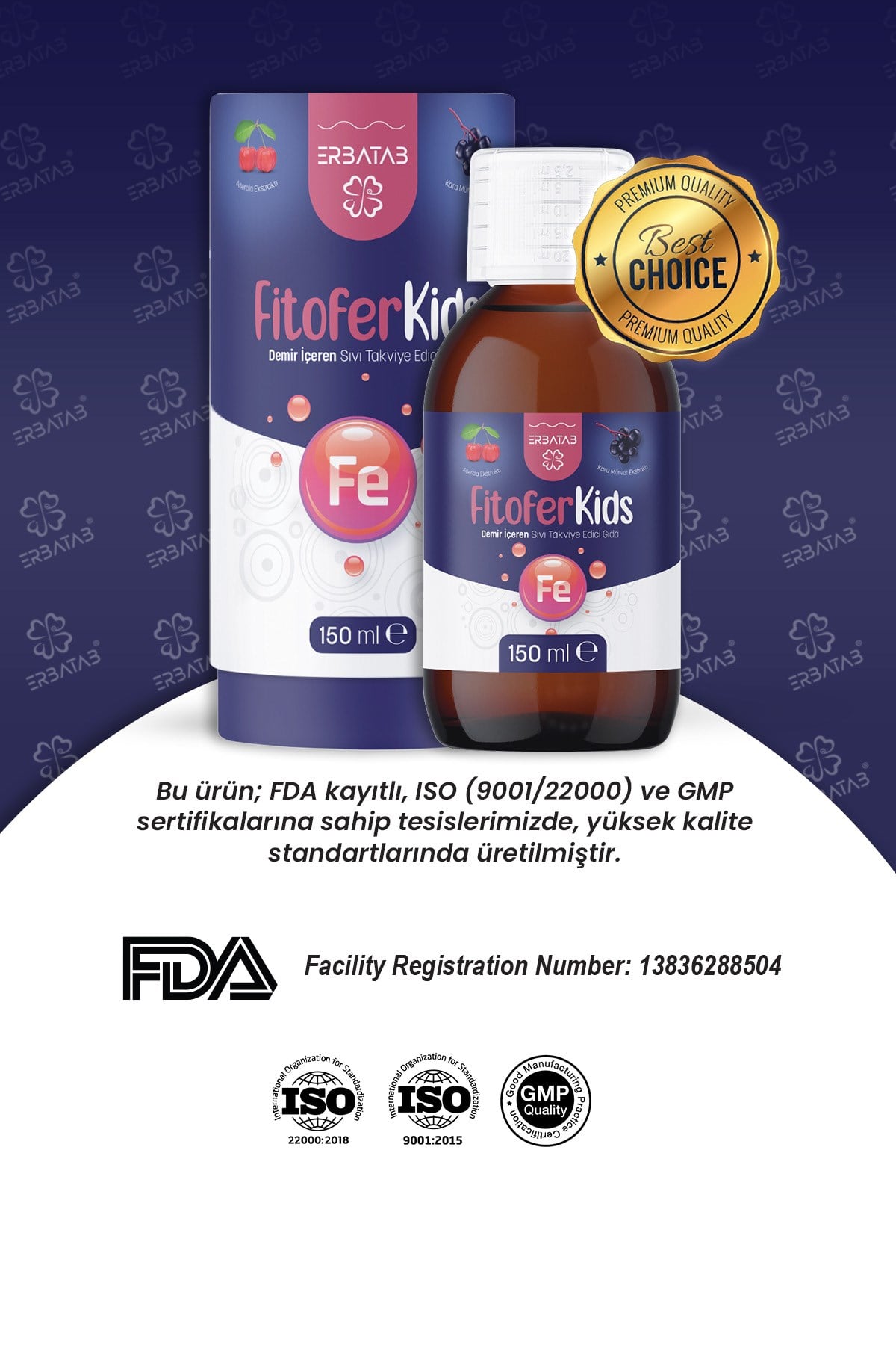 Erbatab Fitofer Kids Çocuk Demir Takviyesi 150 ML 