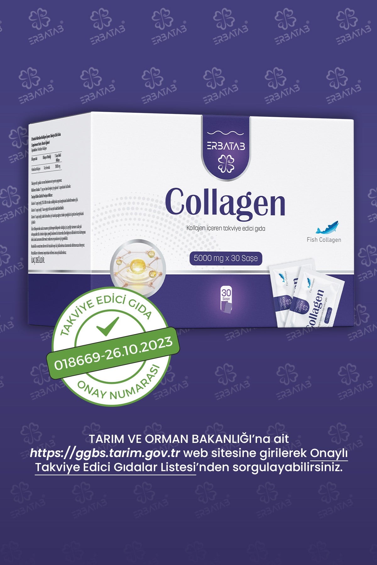 Erbatab Hidrolize Kollajen 5000 mg 30 Saşe 