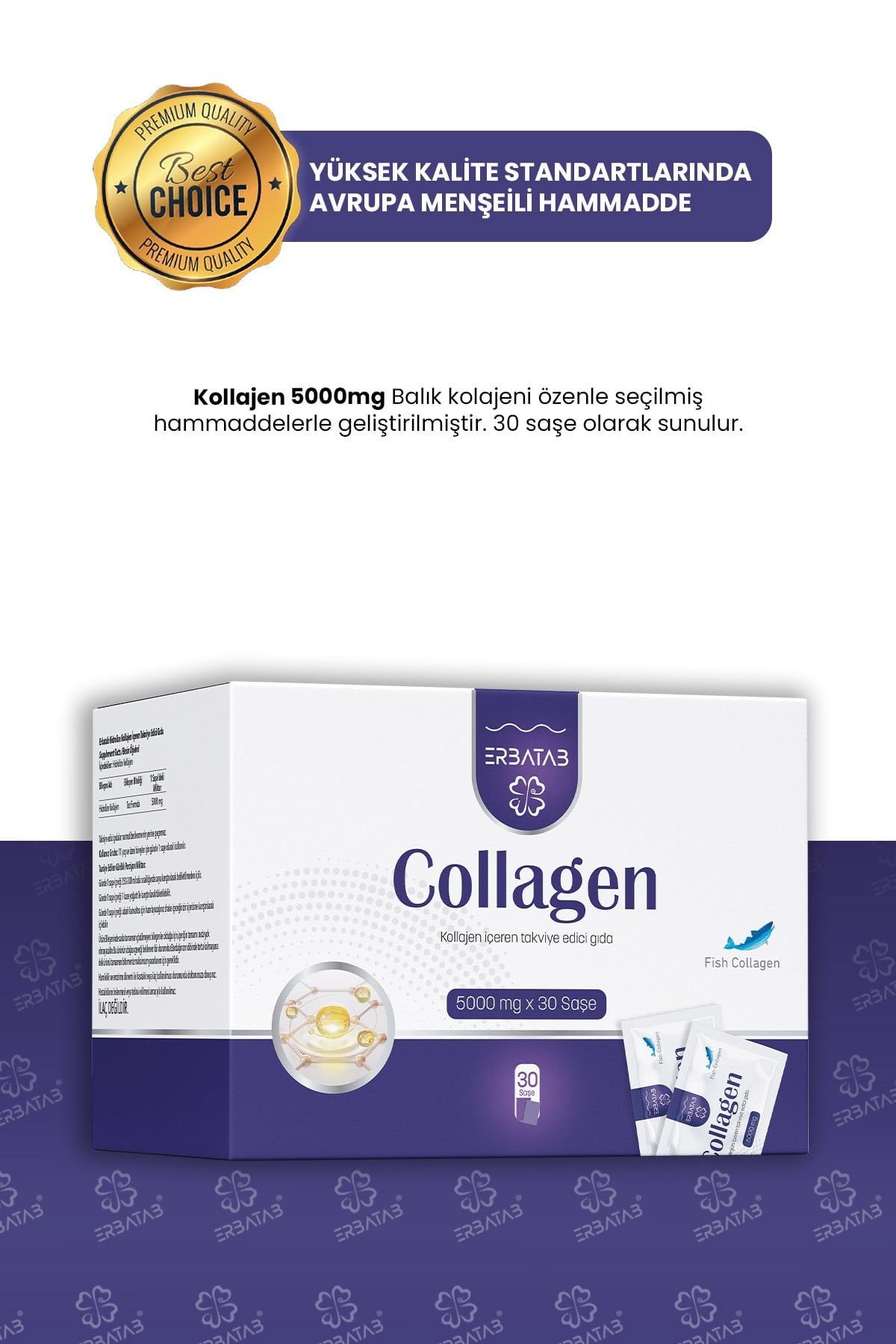 Erbatab Hidrolize Kollajen 5000 mg 30 Saşe 