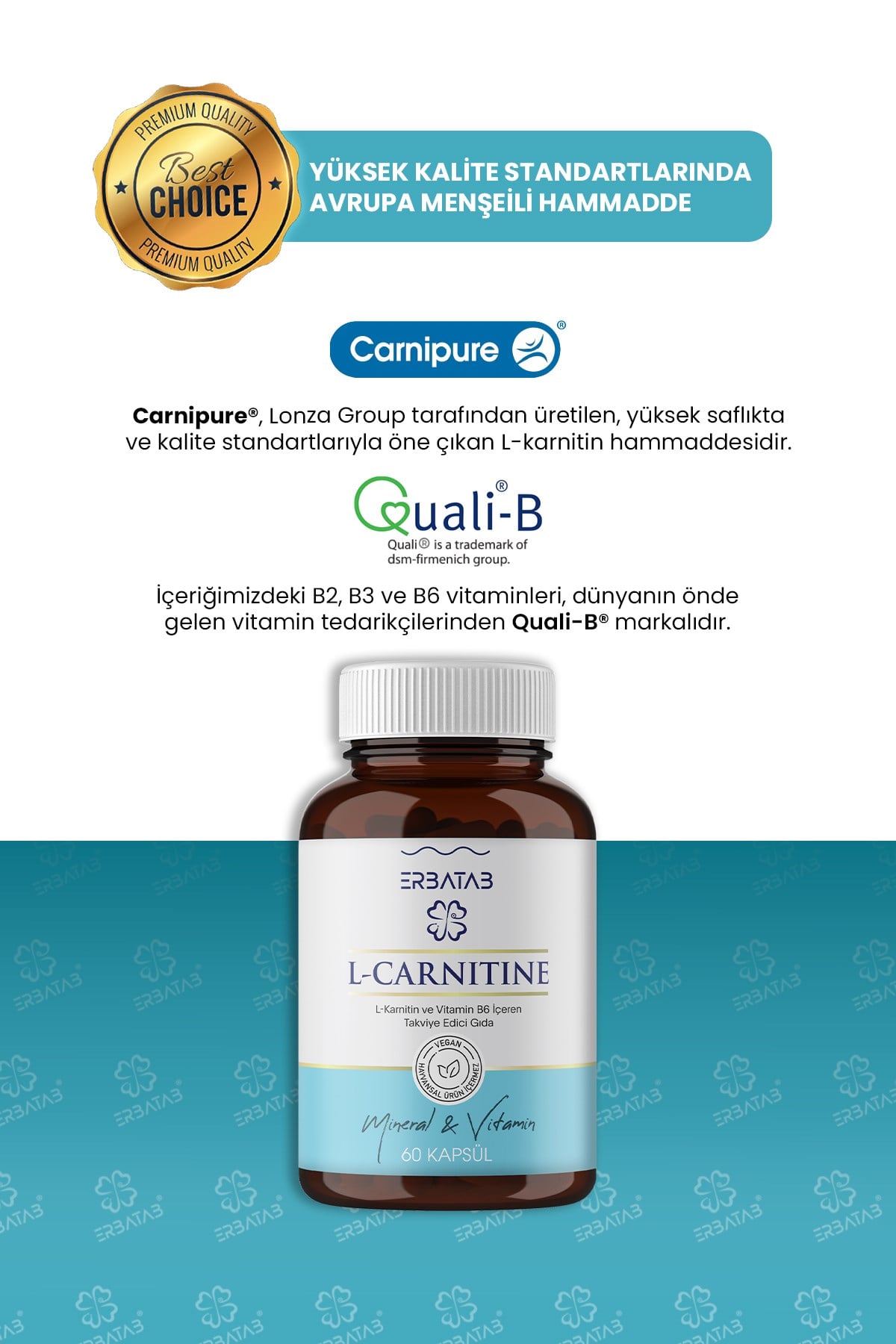 Erbatab L-Karnitin 60 Kapsül 