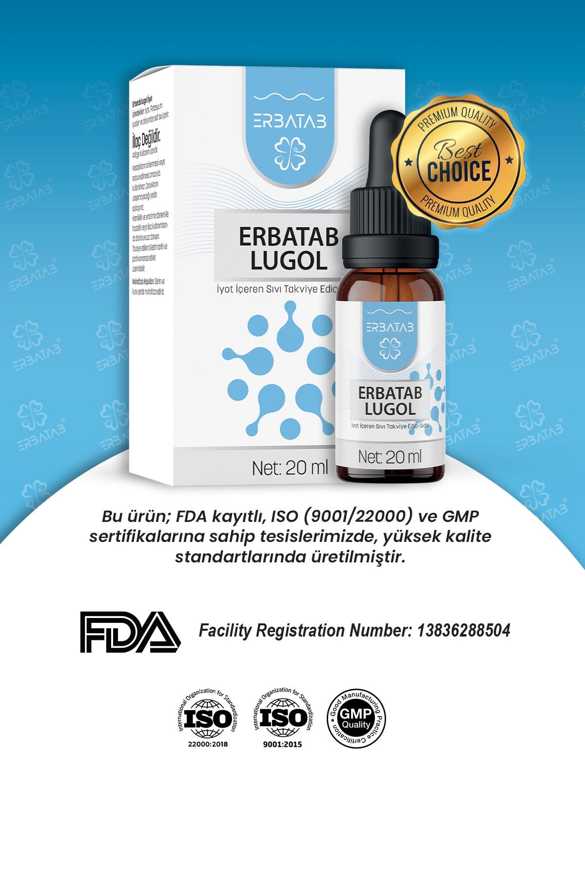 Erbatab Lugol İyot %2 20 ml 
