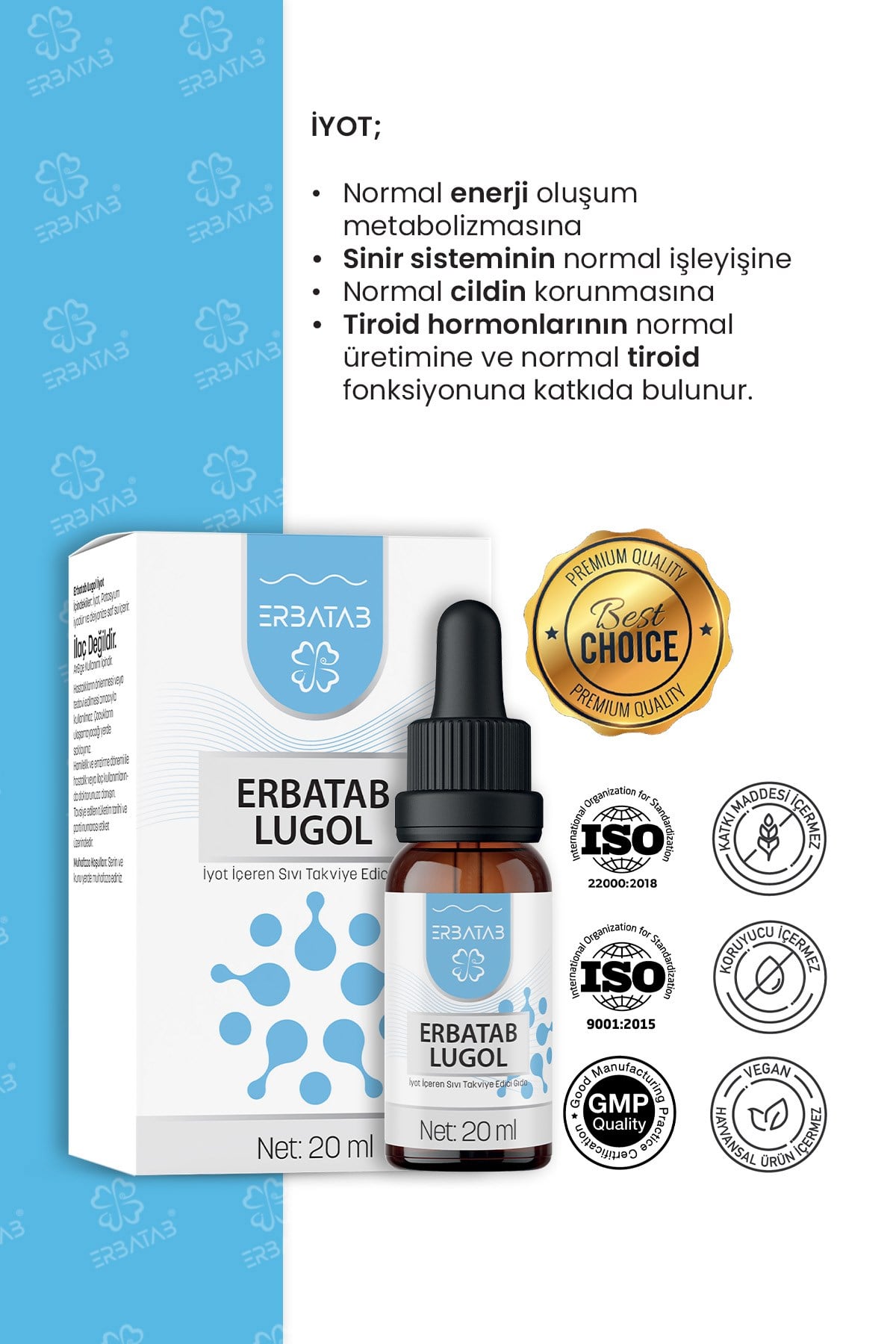 Erbatab Lugol İyot %2 20 ml 