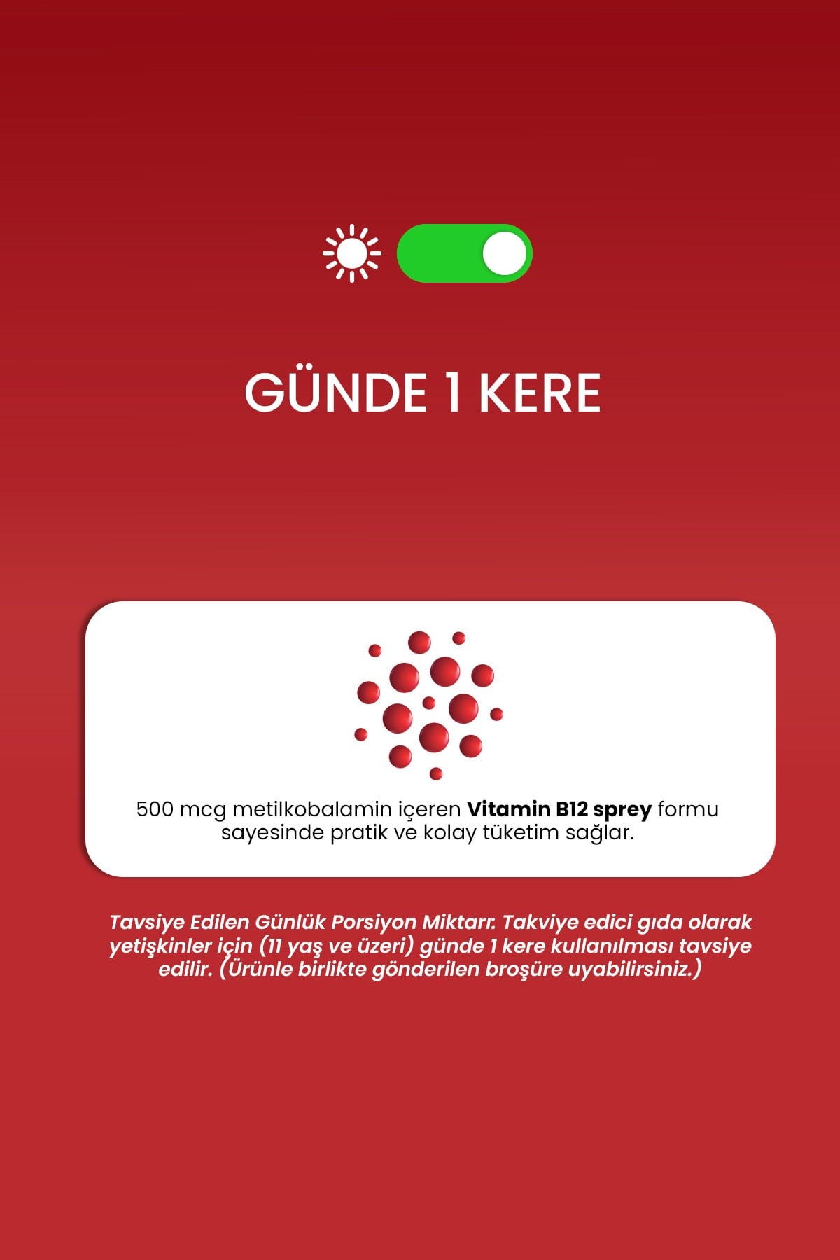 Erbatab Metilkobalamin B12 Sprey 10 ml 