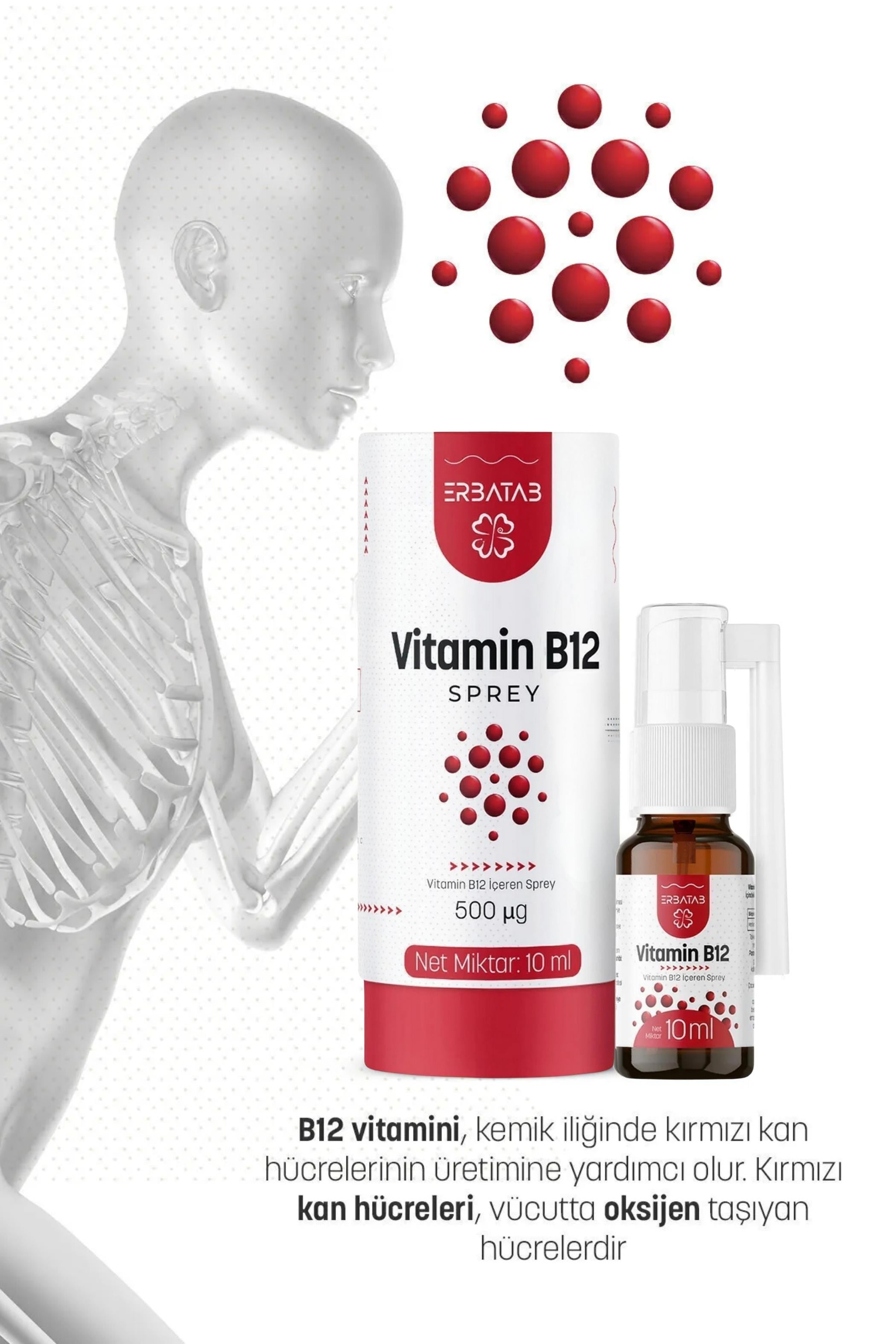 Erbatab Metilkobalamin B12 Sprey 10 ml