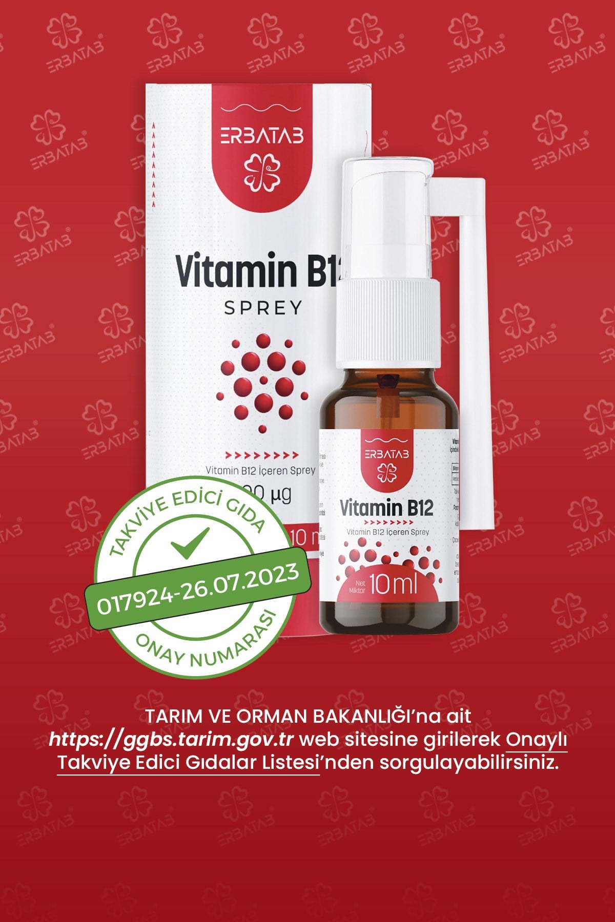 Erbatab Metilkobalamin B12 Sprey 10 ml 