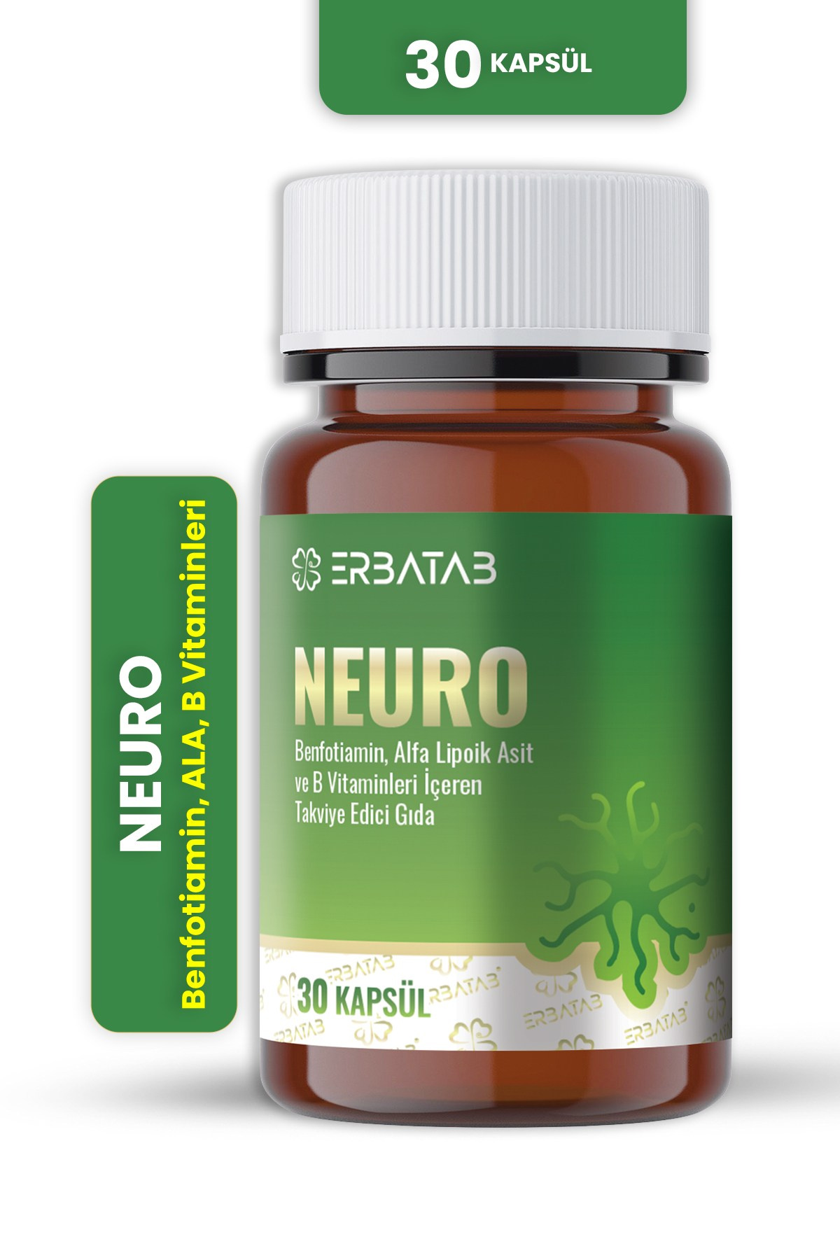Erbatab Neuro  B Vitaminleri İçeren Takviye Edici Gıda – 30 Kapsül