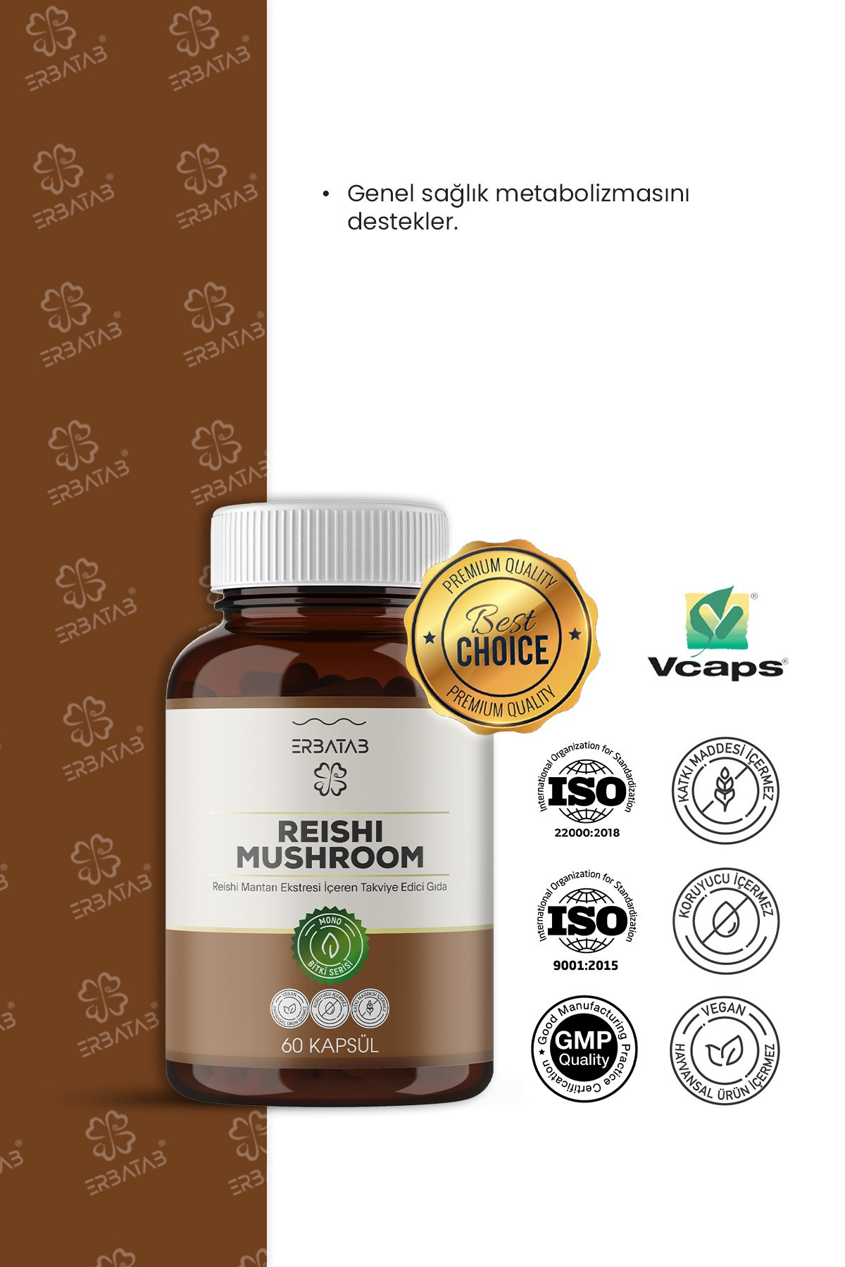 Erbatab Reishi Mantarı Ekstresi 60 Kapsü 