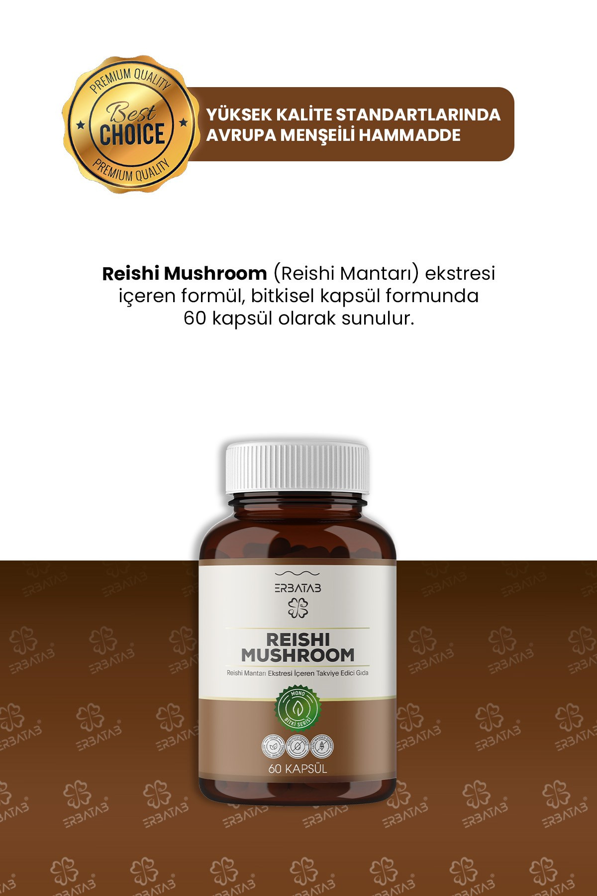 Erbatab Reishi Mantarı Ekstresi 60 Kapsü 