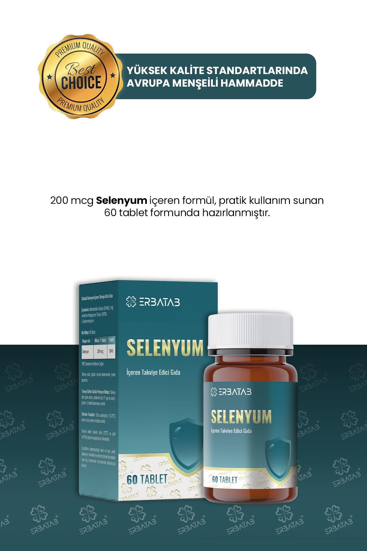 Erbatab Selenyum İçeren Takviye Edici Gıda