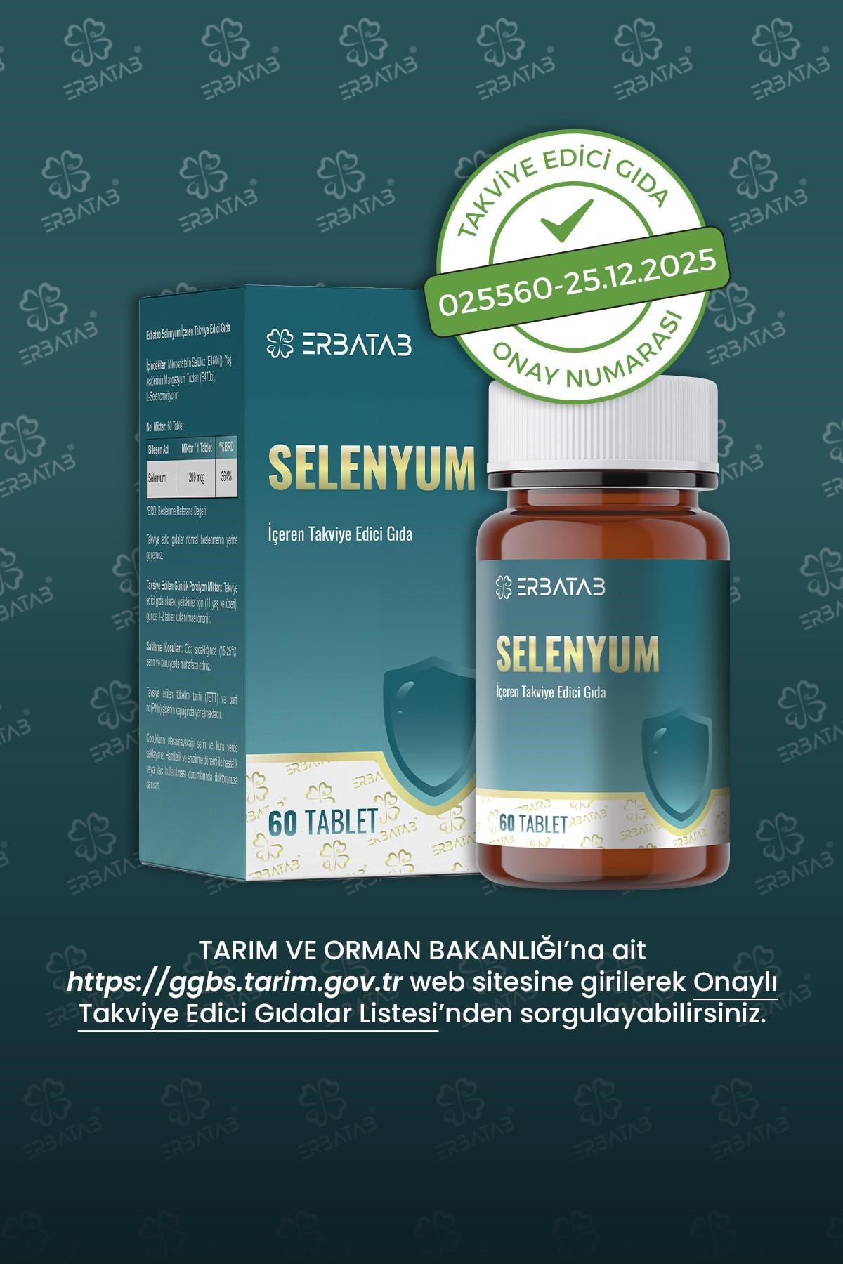 Erbatab Selenyum İçeren Takviye Edici Gıda