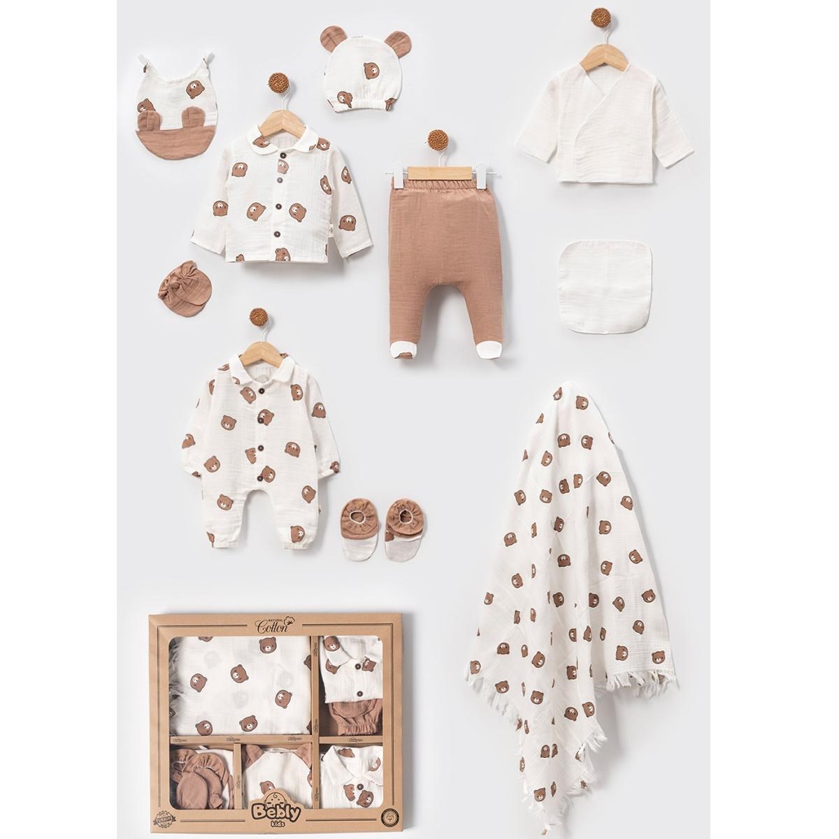 ERKEK 0-3 AY AYICIKLI MÜSLİN 10LU SET