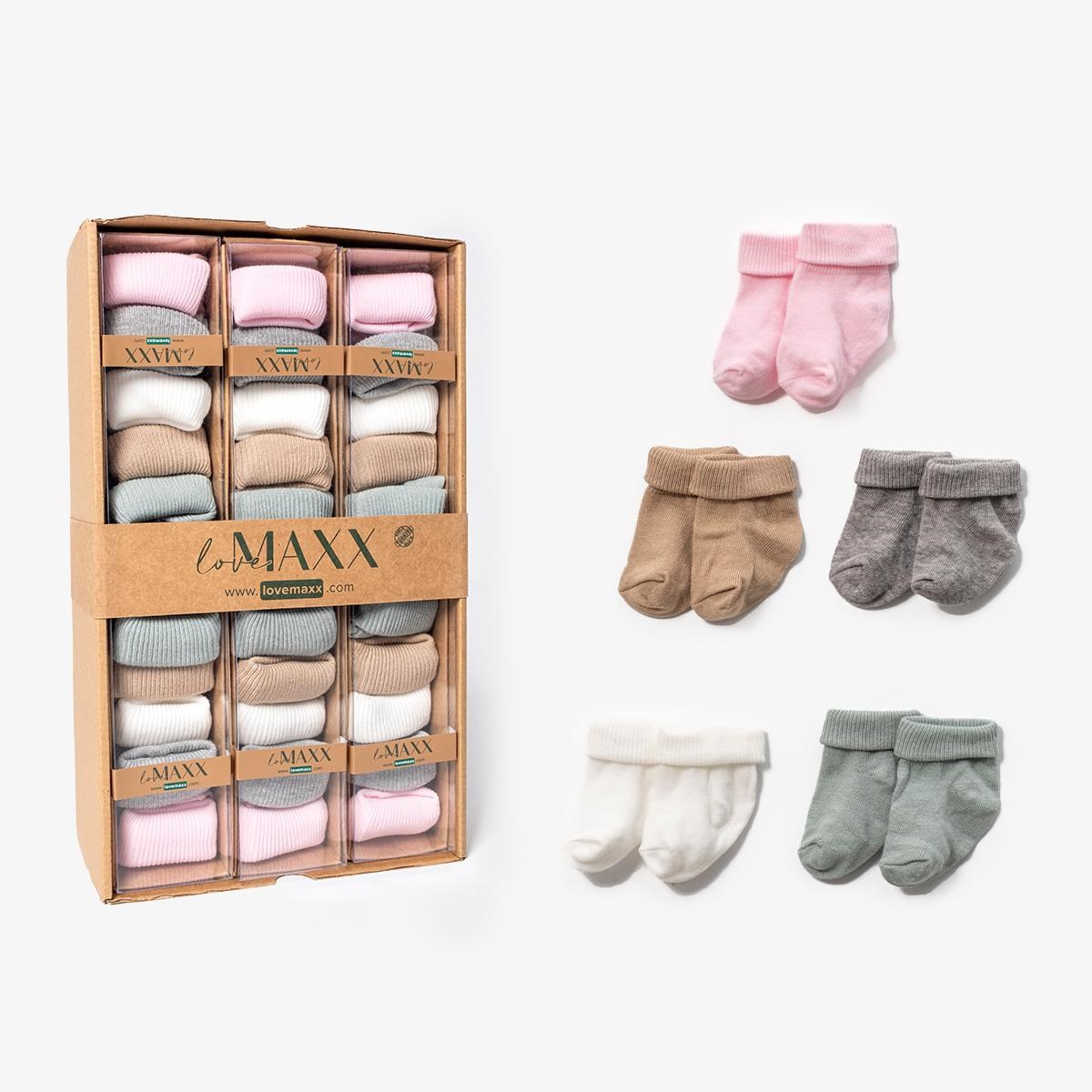 UNISEX 0/3-3/6 AY 5Lİ ÇORAP 12Lİ KUTU
