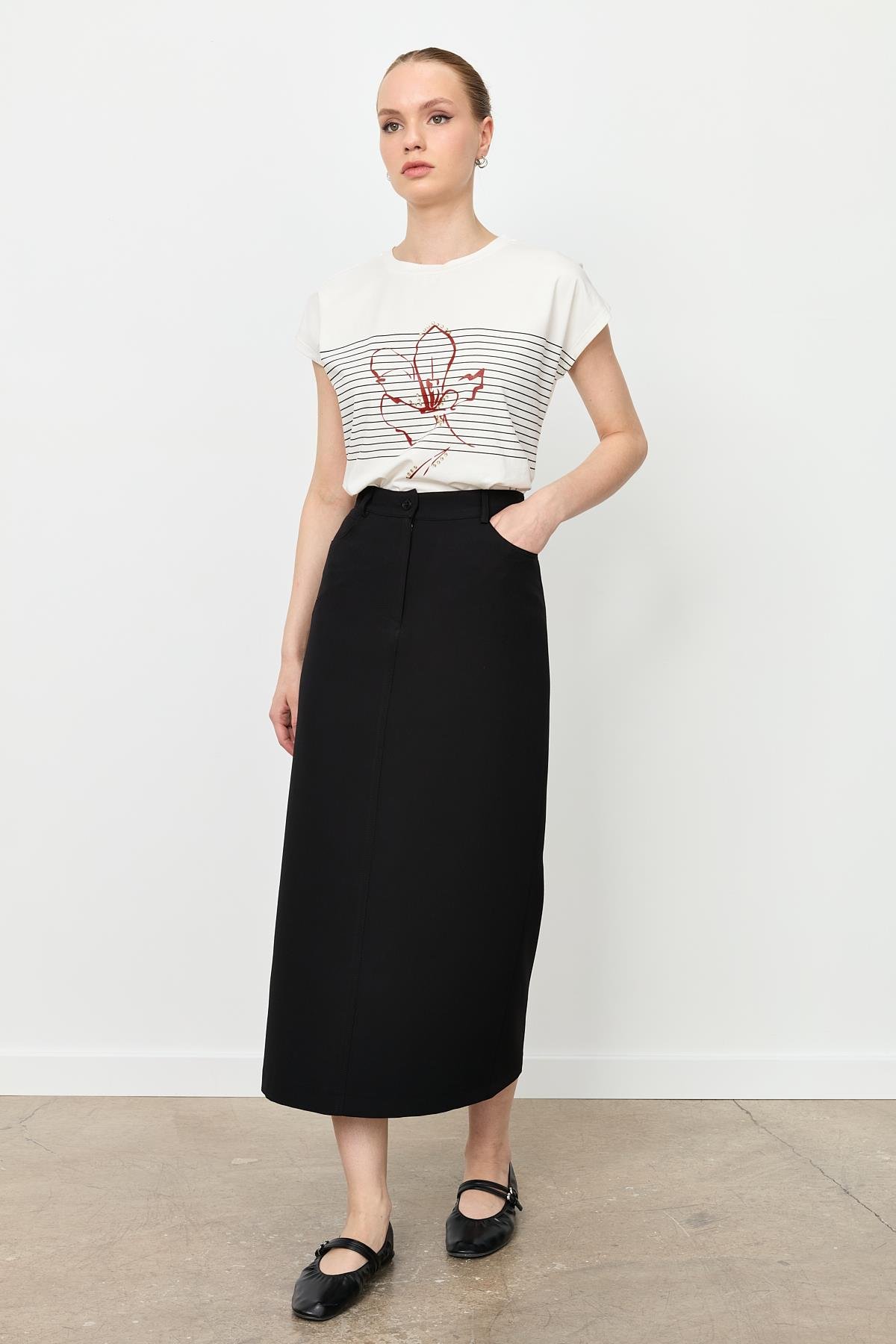 4 Cepli Uzun Kalem Etek-SİYAH