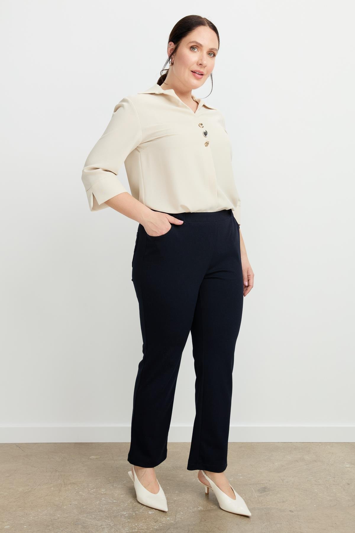 Büyük Beden Arkası Cepli Pantolon-LACI