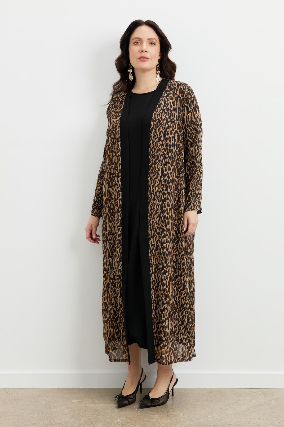 Büyük Beden Leoparın Rüyası Takım Elbise-CAMEL